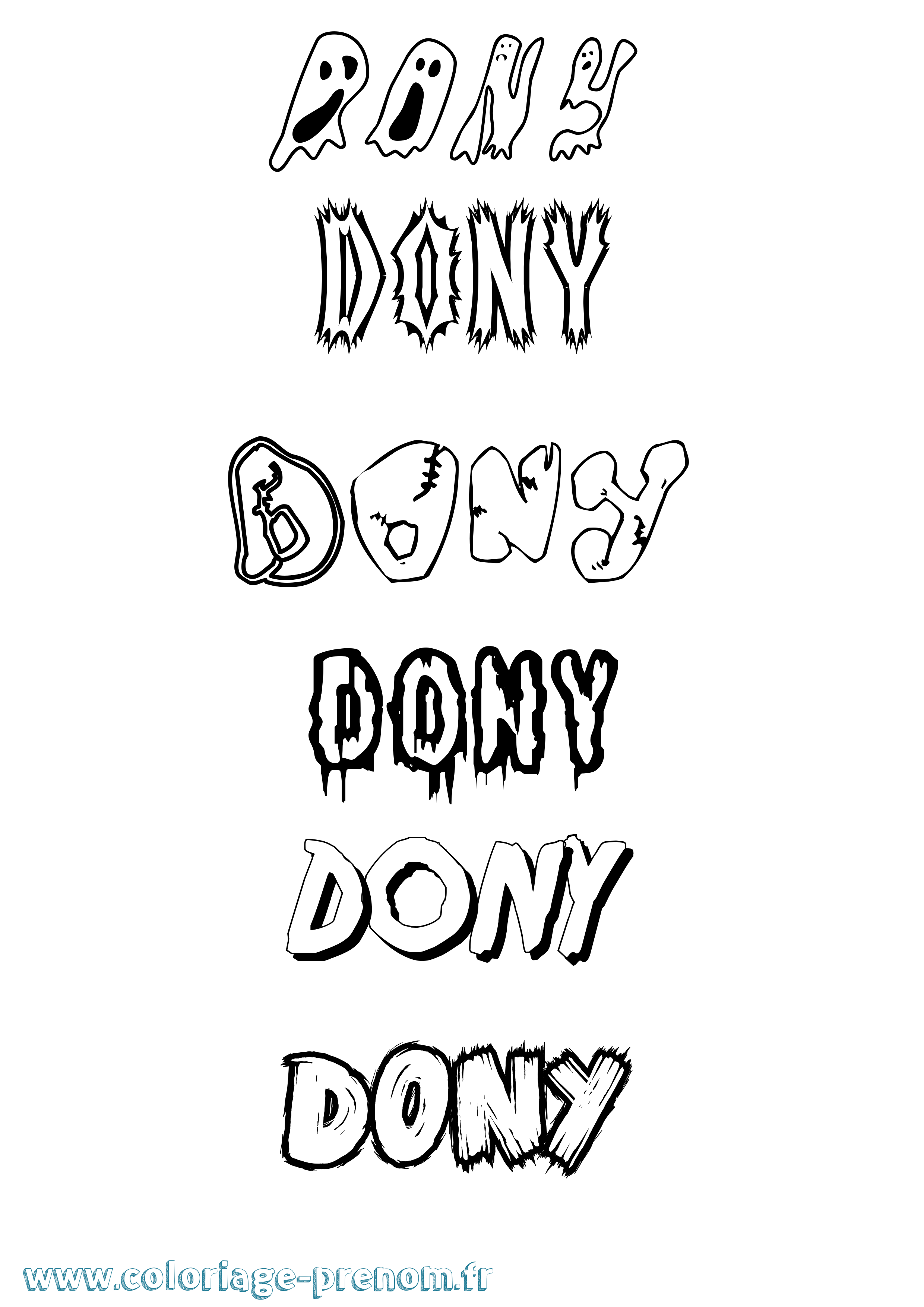 Coloriage Dony Frisson Coloriage prénom Dony Frisson
