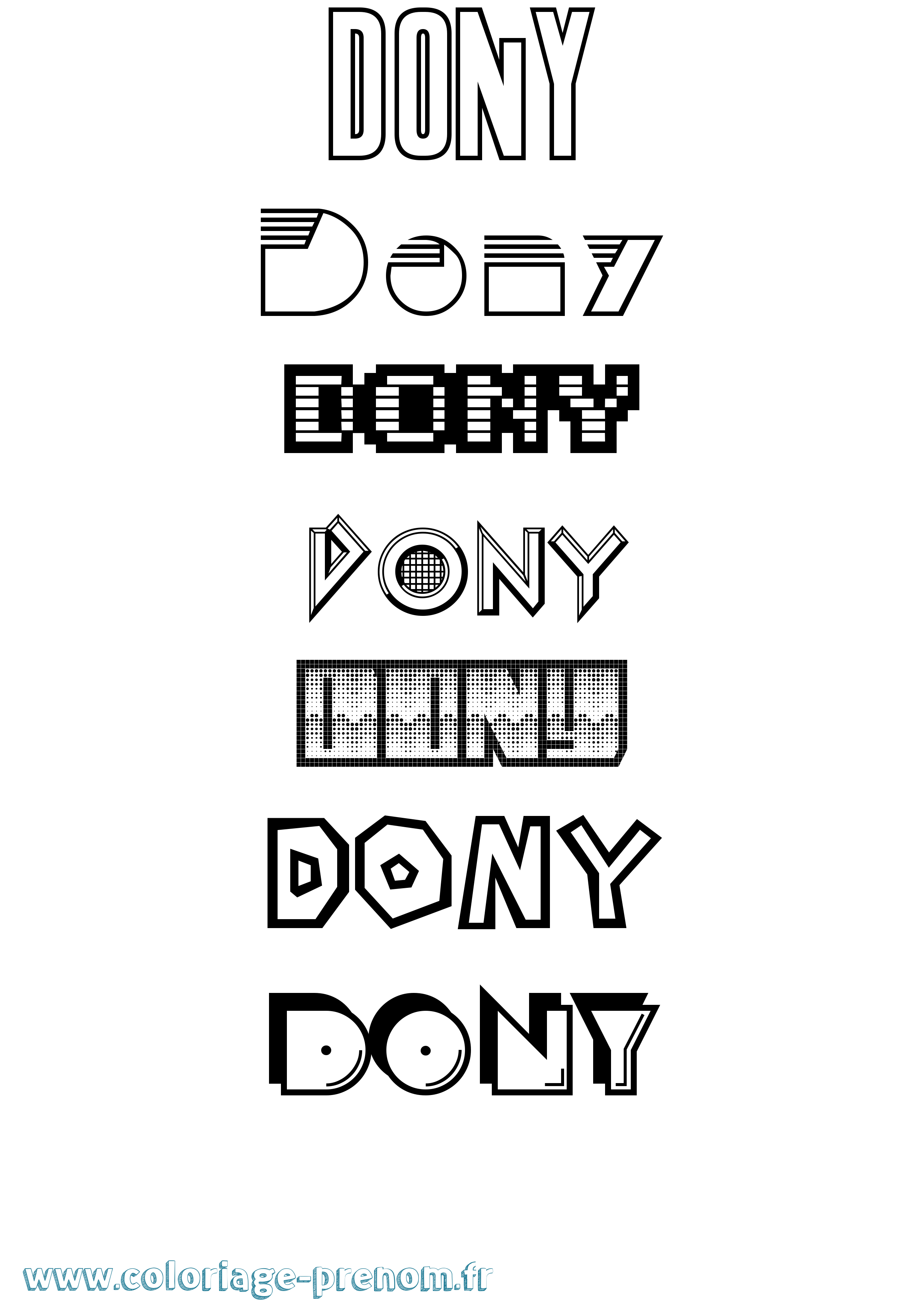 Coloriage Dony Jeux Vidéos Coloriage prénom Dony Jeux Vidéos