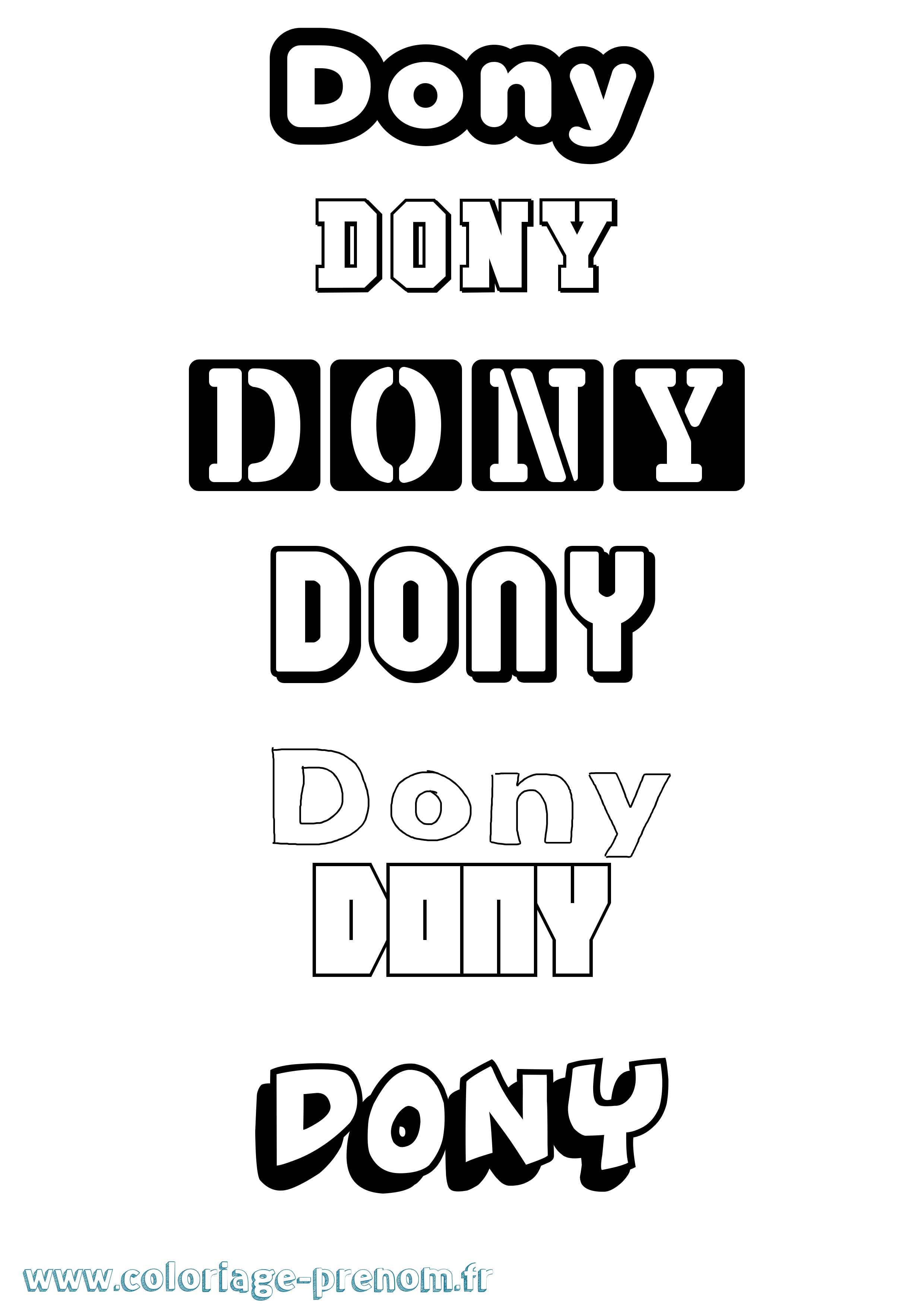 Coloriage Dony Simple Coloriage prénom Dony Simple