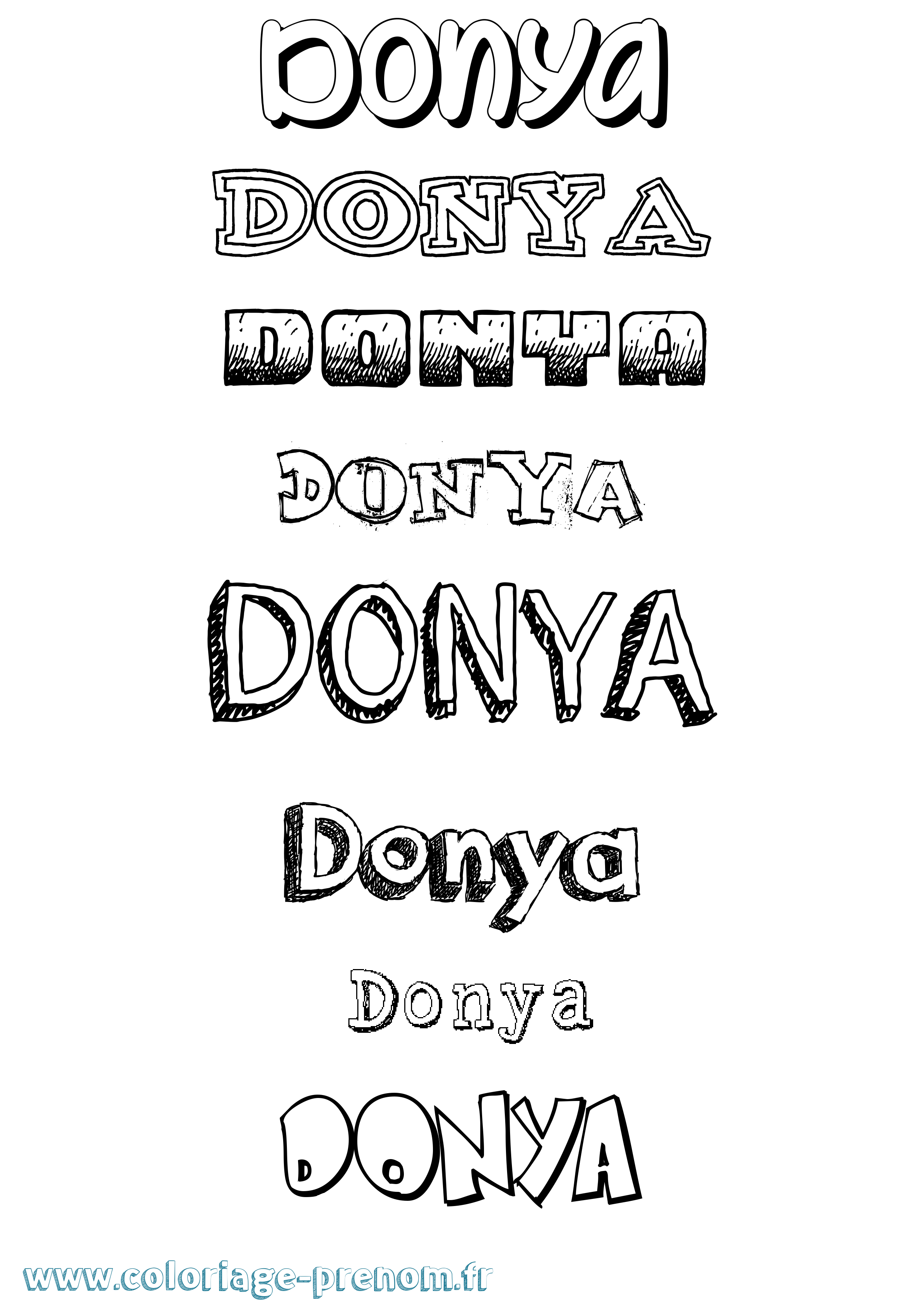 Coloriage Donya Dessiné Coloriage prénom Donya Dessiné