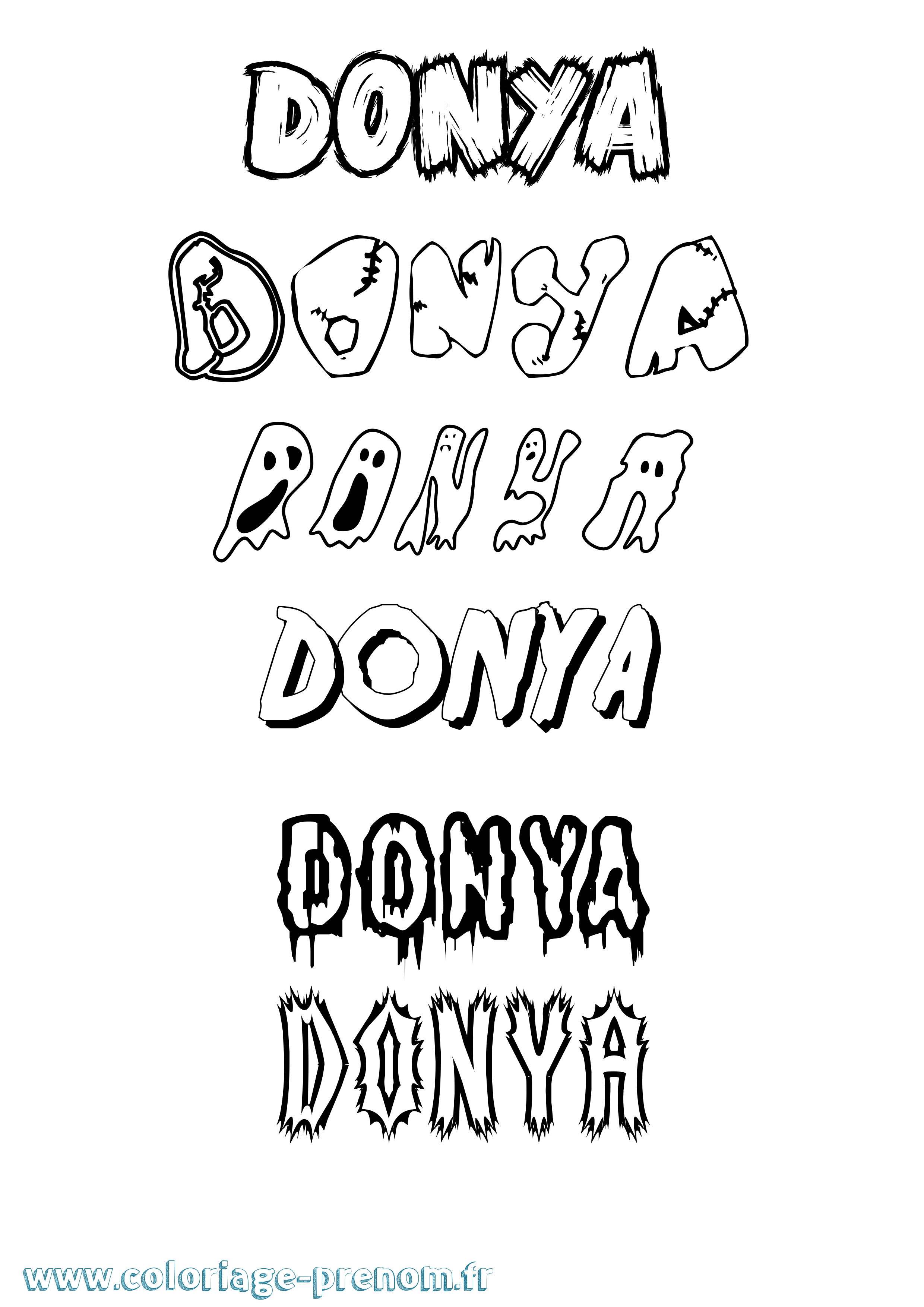 Coloriage Donya Frisson Coloriage prénom Donya Frisson