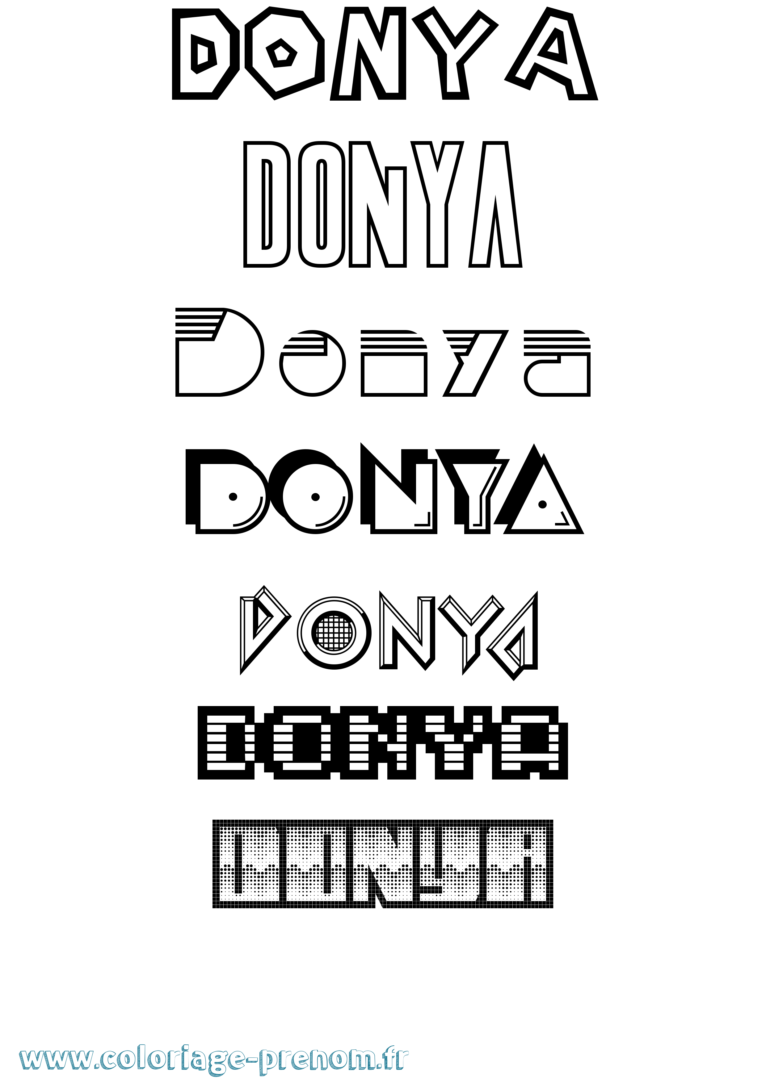 Coloriage Donya Jeux Vidéos Coloriage prénom Donya Jeux Vidéos