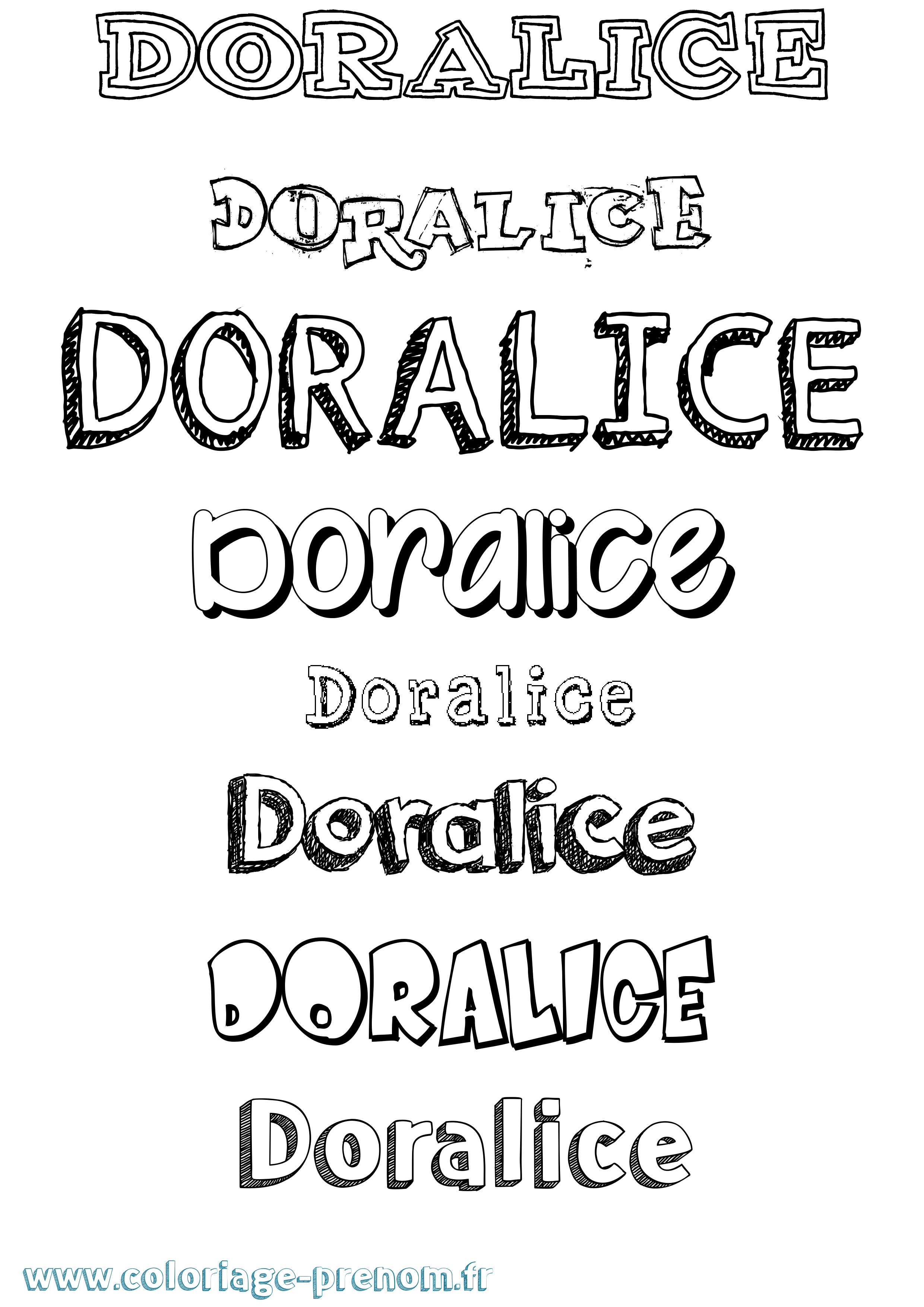 Coloriage Doralice Dessiné Coloriage prénom Doralice Dessiné