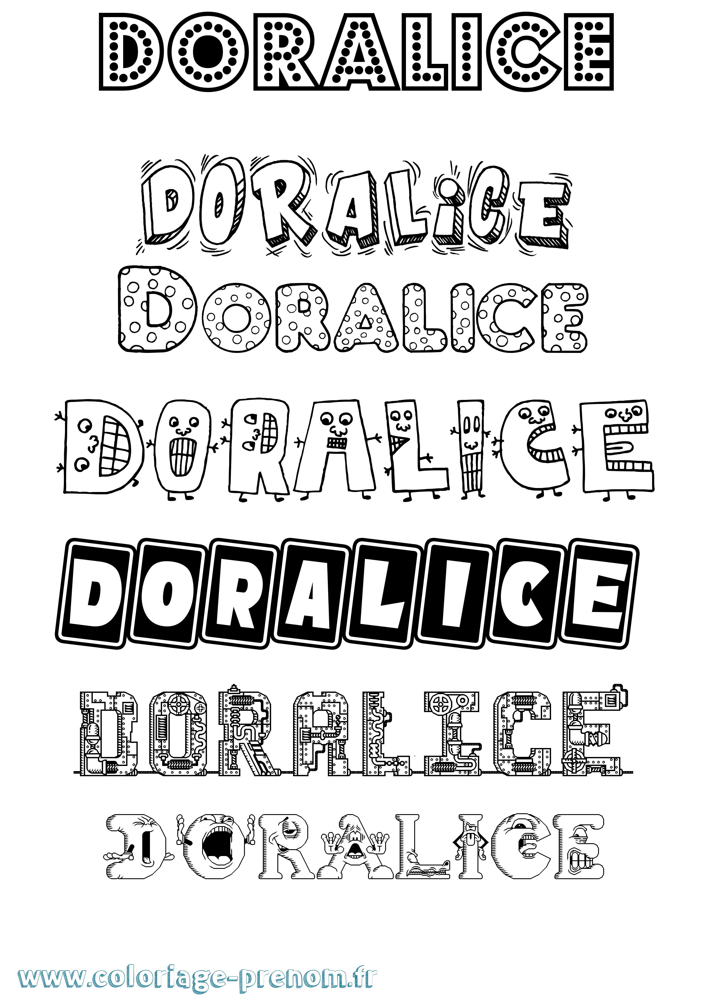 Coloriage Doralice Fun Coloriage prénom Doralice Fun