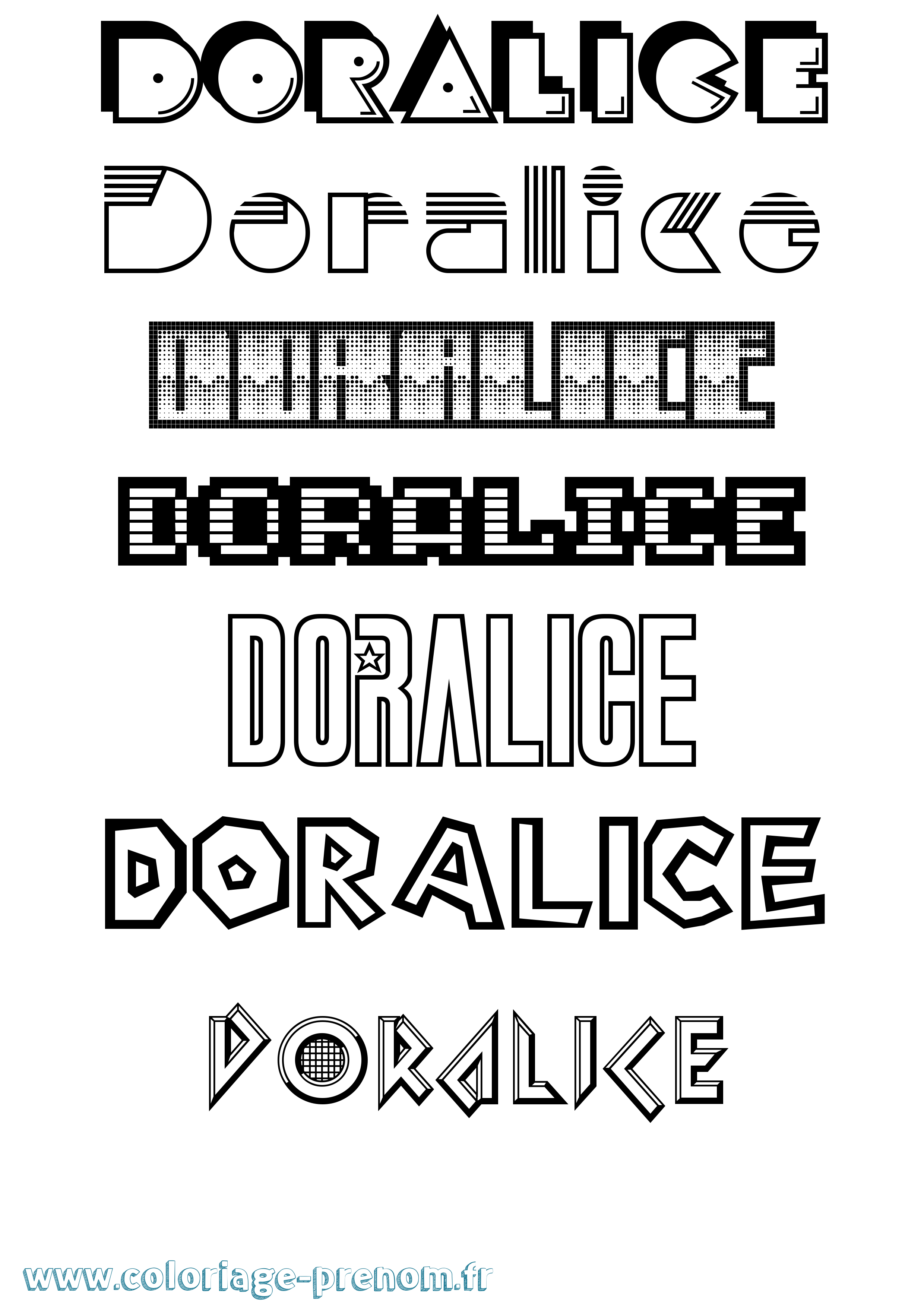 Coloriage Doralice Jeux Vidéos Coloriage prénom Doralice Jeux Vidéos