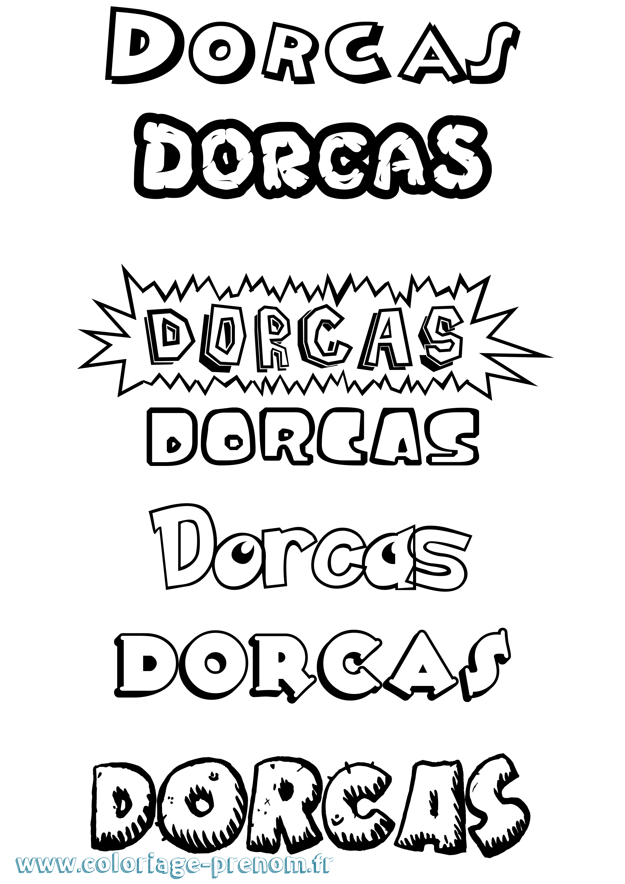 Coloriage Dorcas Dessin Animé Coloriage prénom Dorcas Dessin Animé