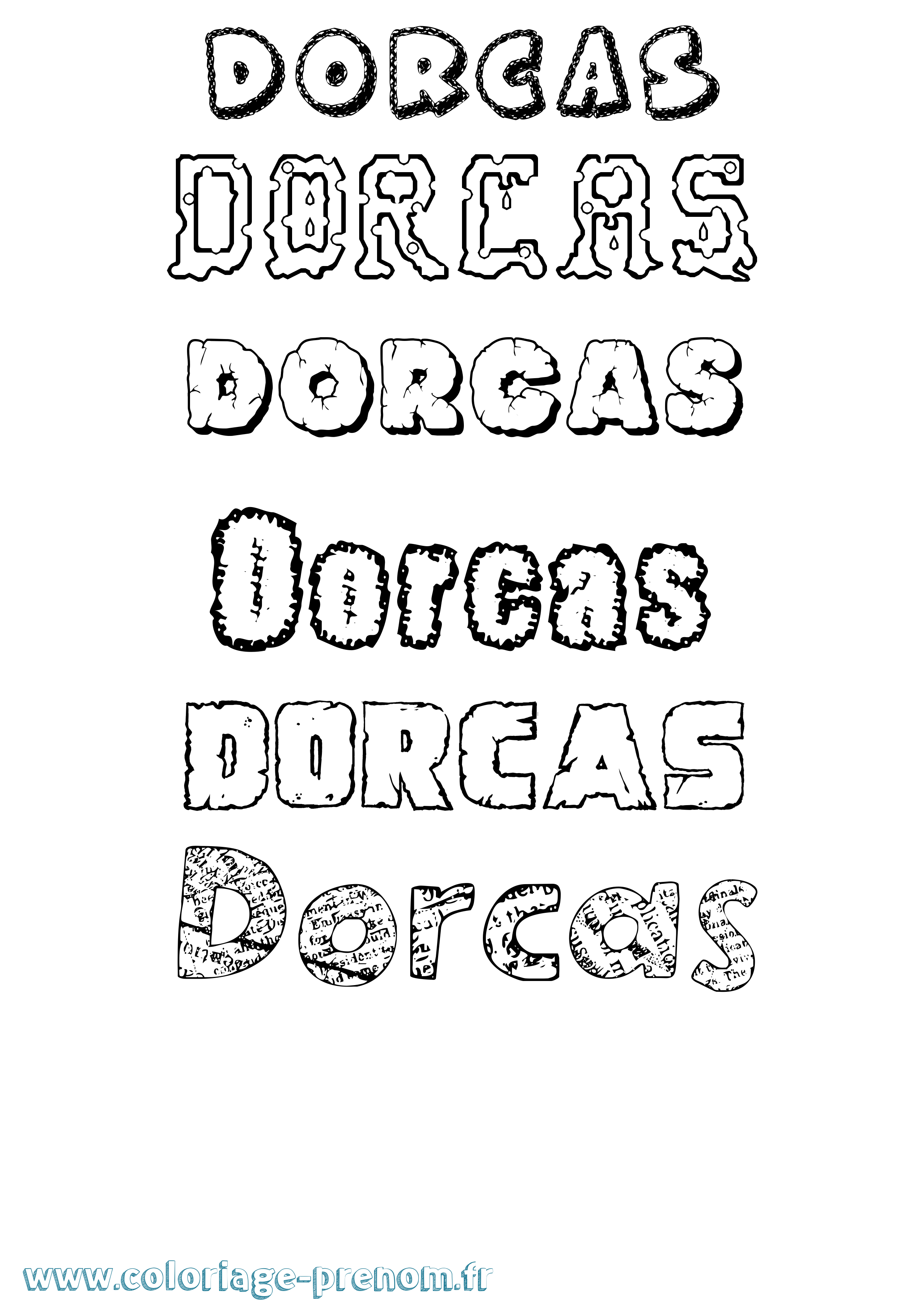 Coloriage Dorcas Destructuré Coloriage prénom Dorcas Destructuré