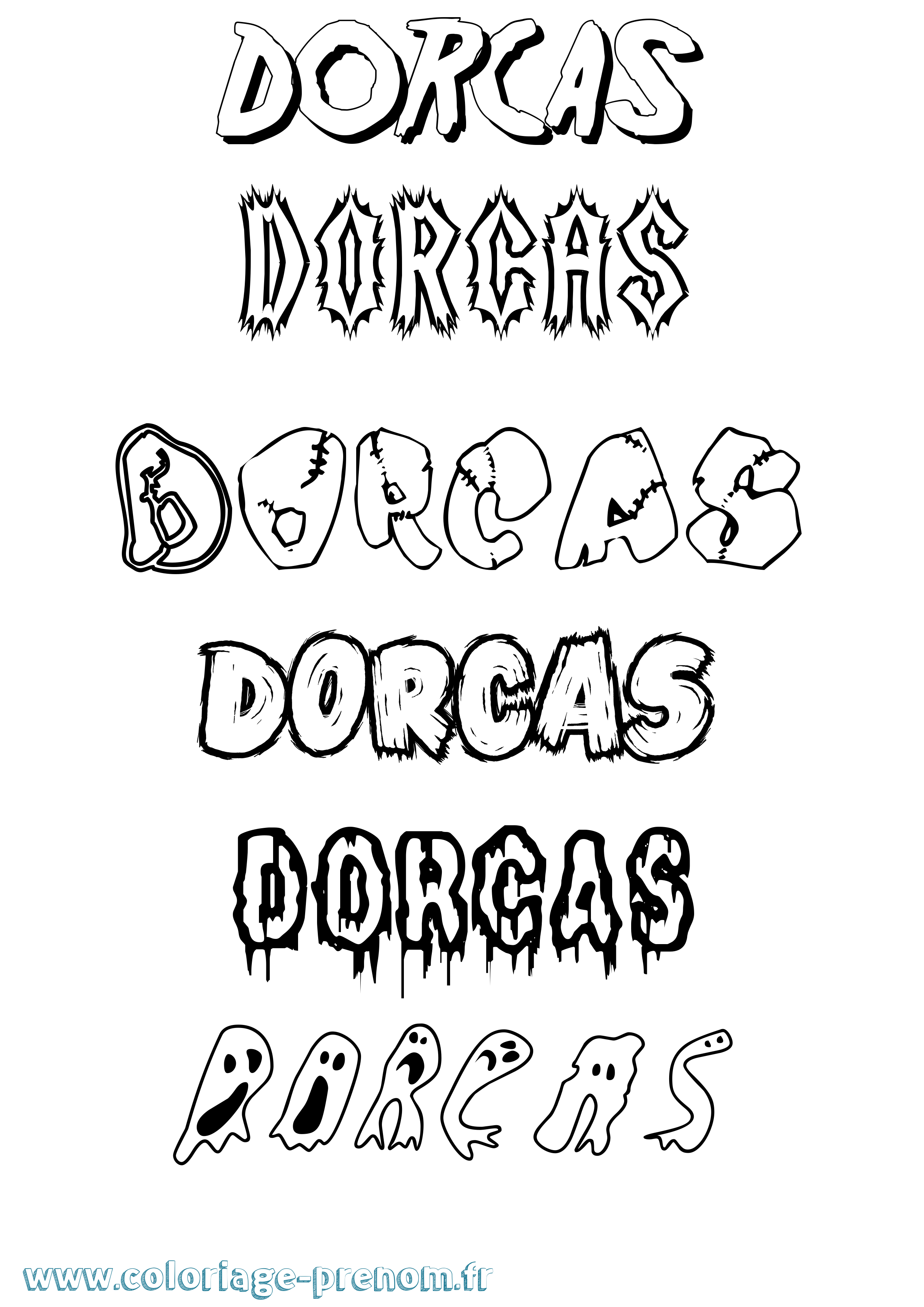 Coloriage Dorcas Frisson Coloriage prénom Dorcas Frisson