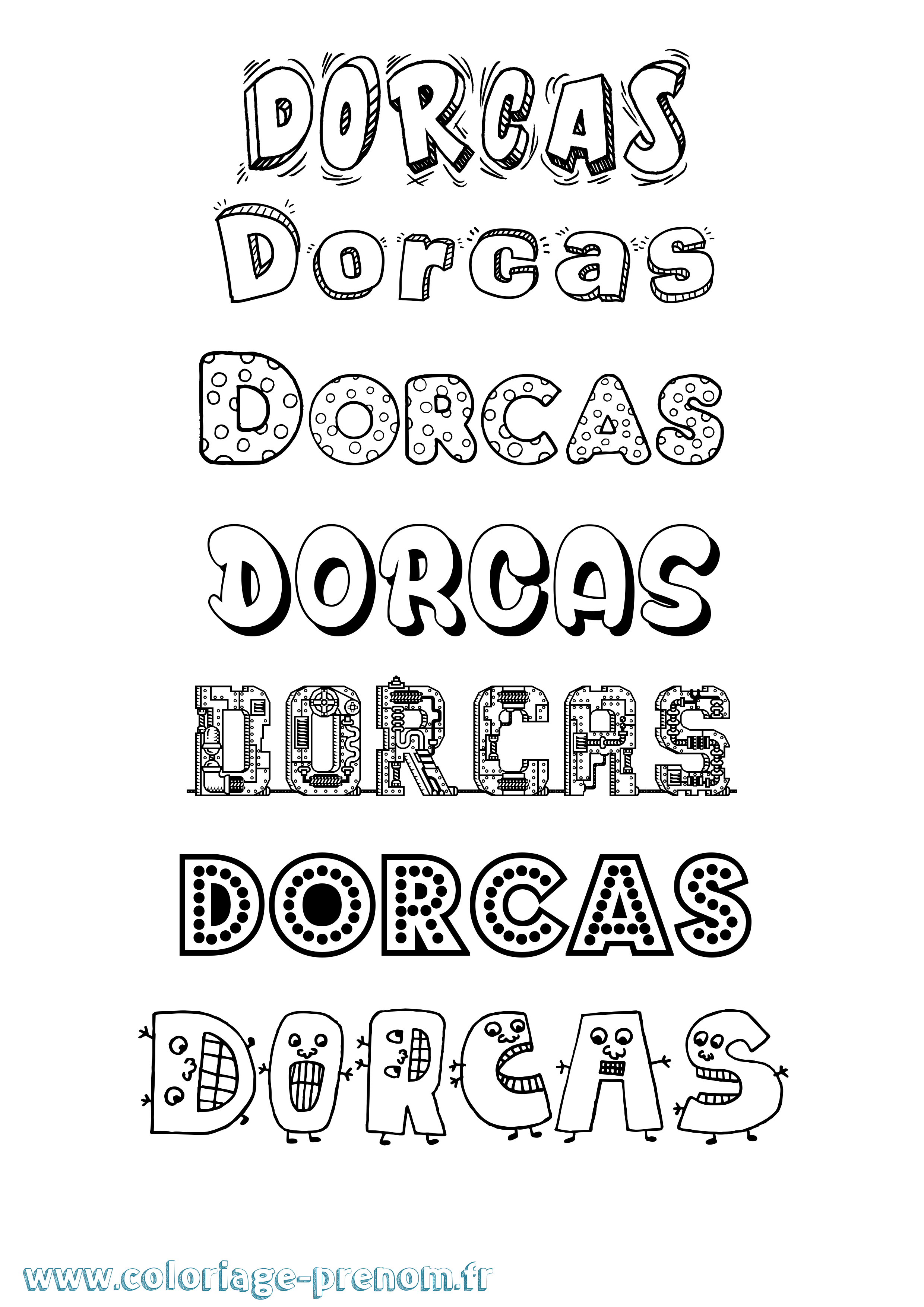 Coloriage Dorcas Fun Coloriage prénom Dorcas Fun
