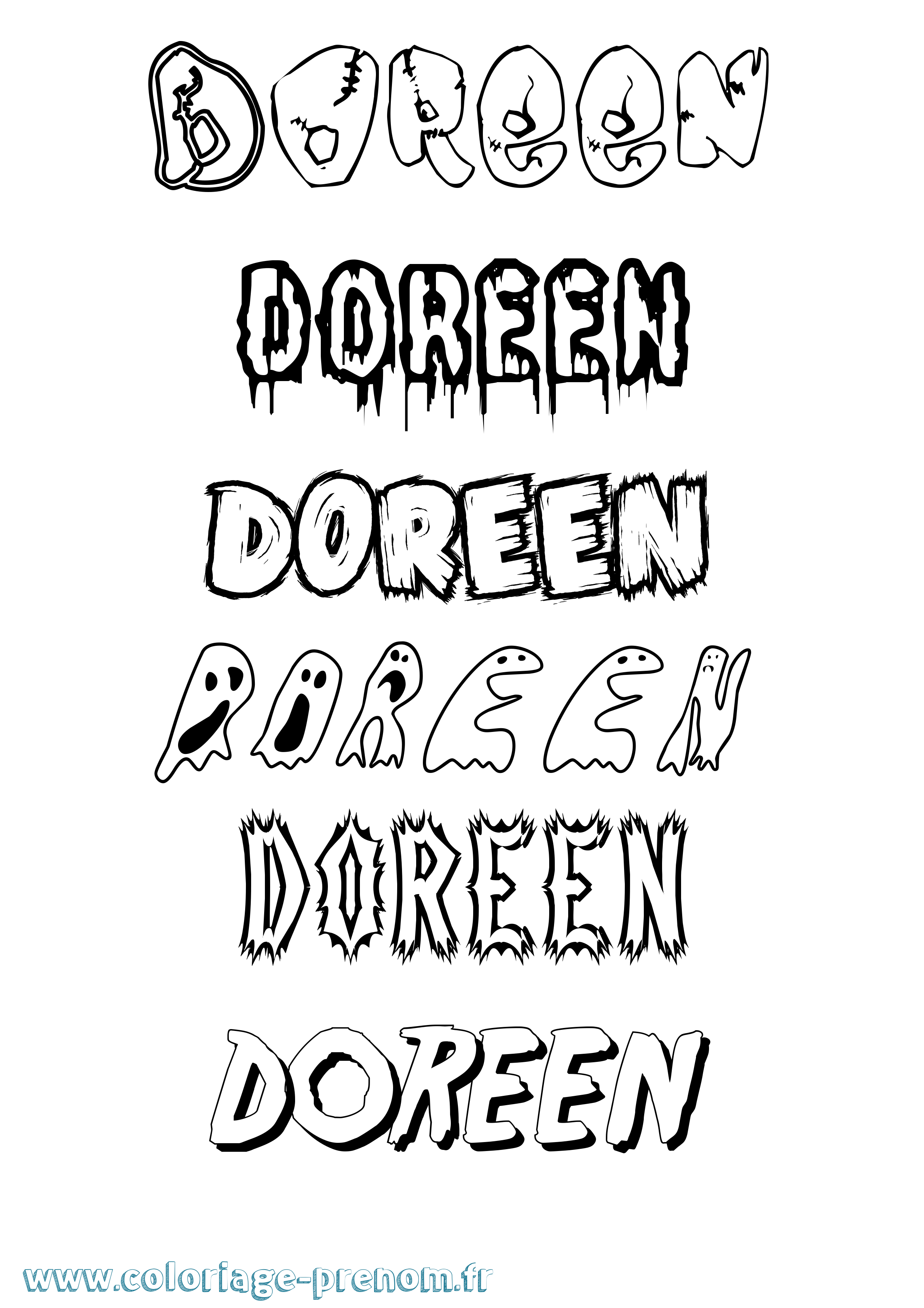 Coloriage Doreen Frisson Coloriage prénom Doreen Frisson
