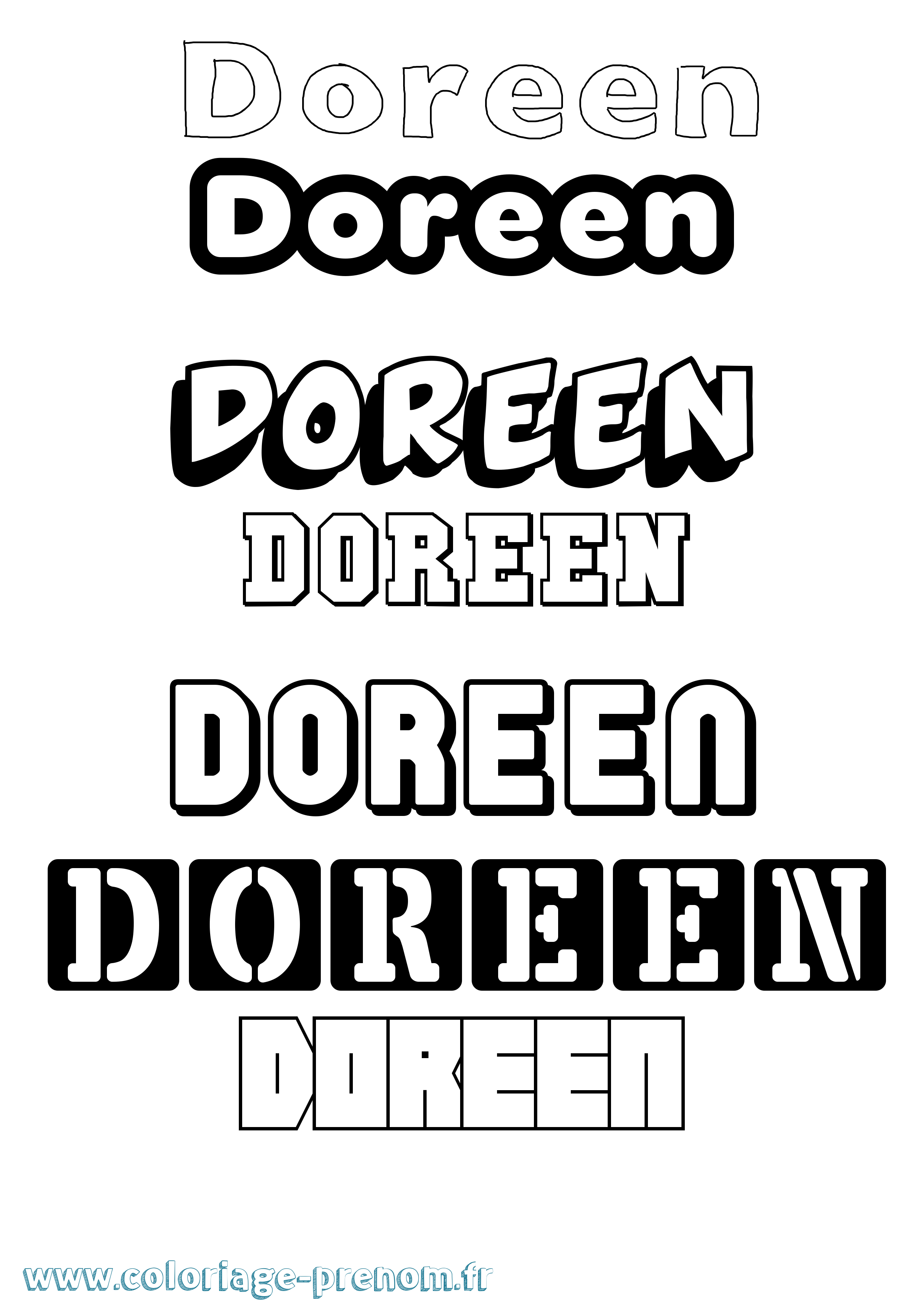Coloriage Doreen Simple Coloriage prénom Doreen Simple