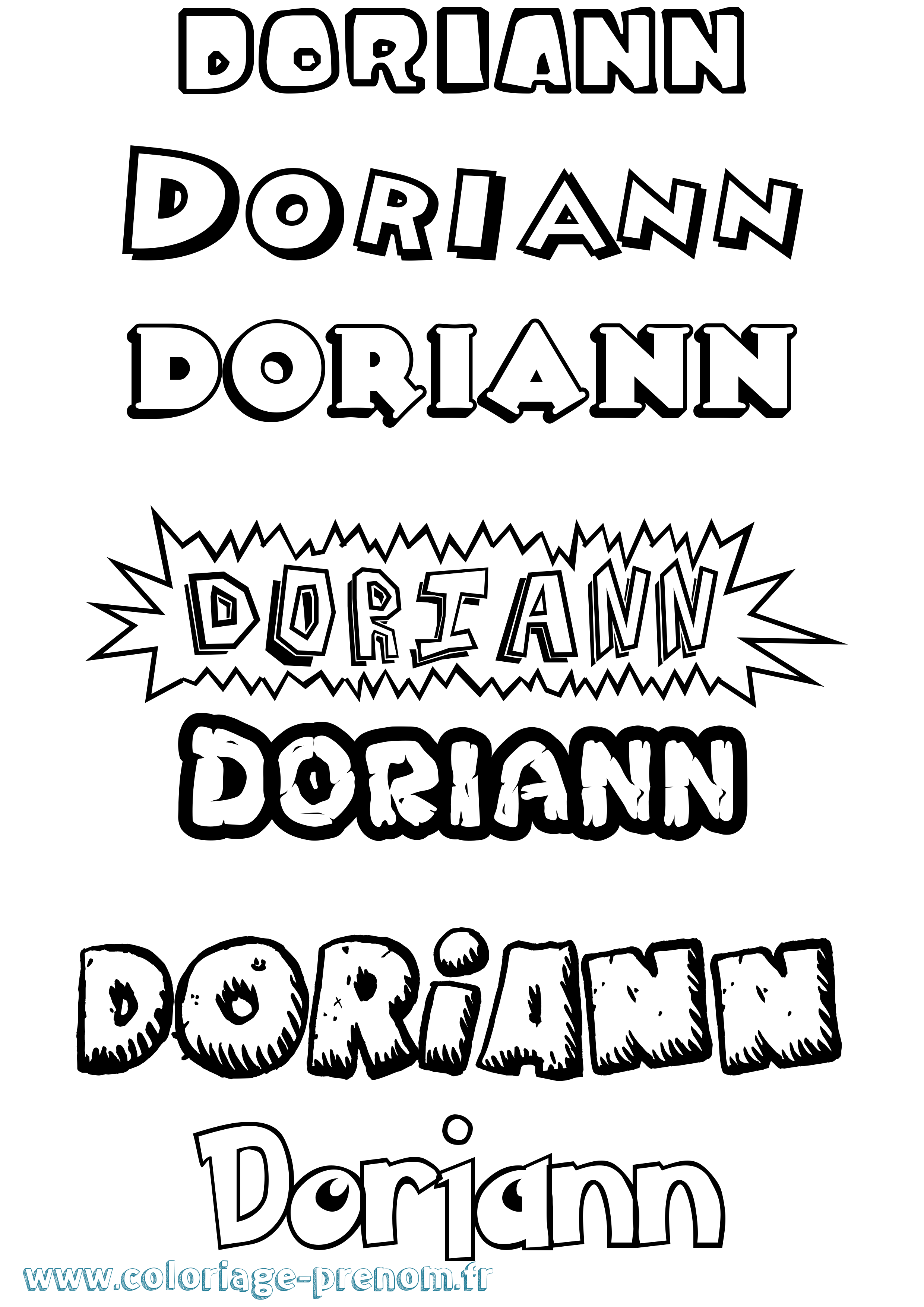Coloriage Doriann Dessin Animé Coloriage prénom Doriann Dessin Animé