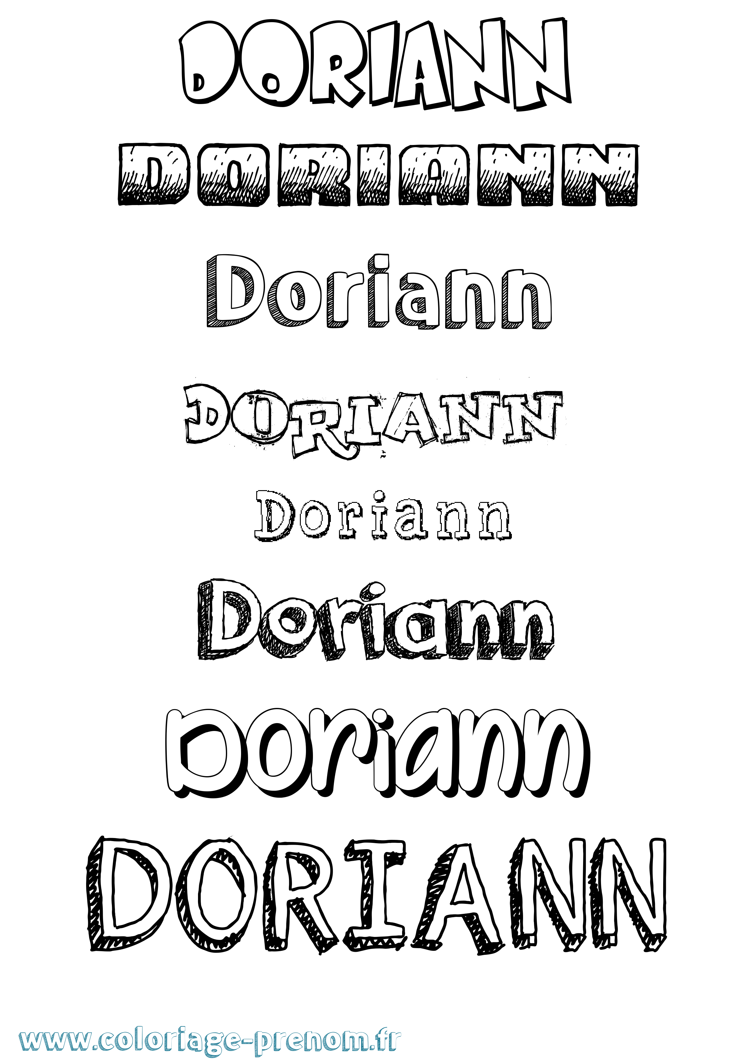 Coloriage Doriann Dessiné Coloriage prénom Doriann Dessiné