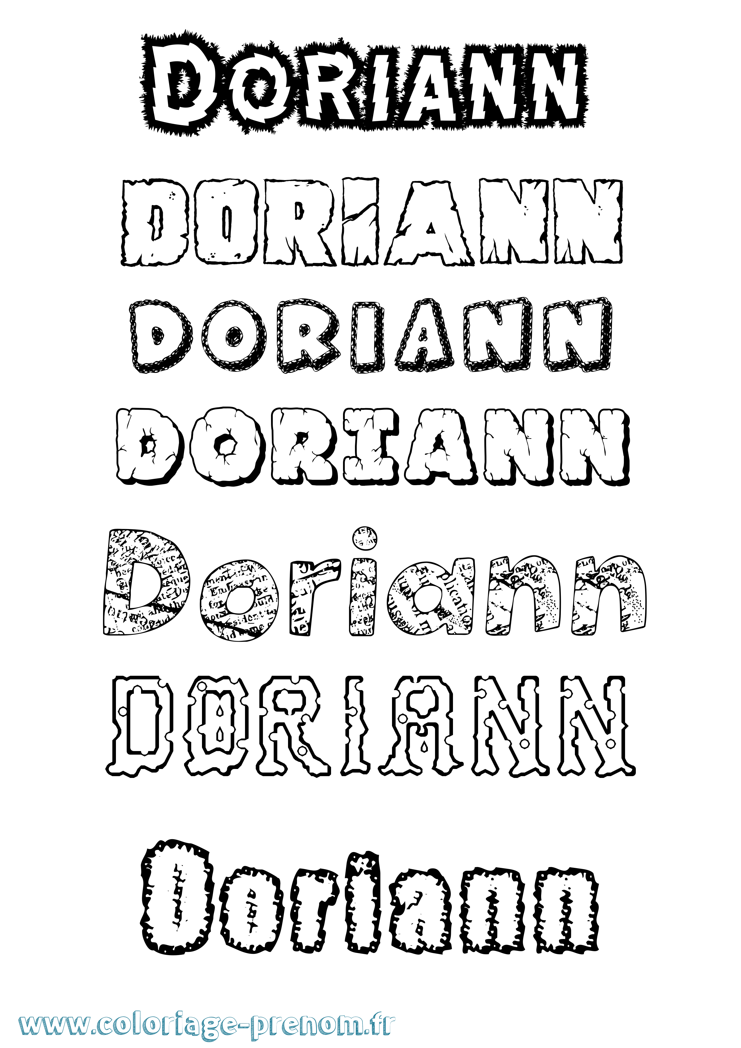Coloriage Doriann Destructuré Coloriage prénom Doriann Destructuré
