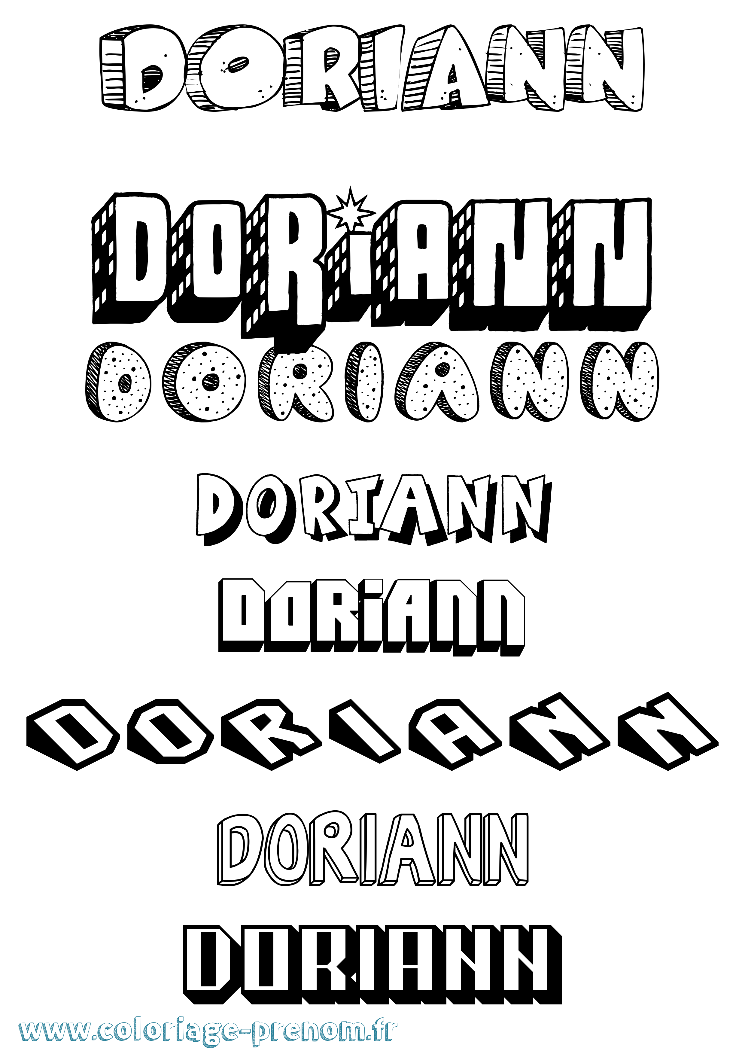 Coloriage Doriann Effet 3D Coloriage prénom Doriann Effet 3D