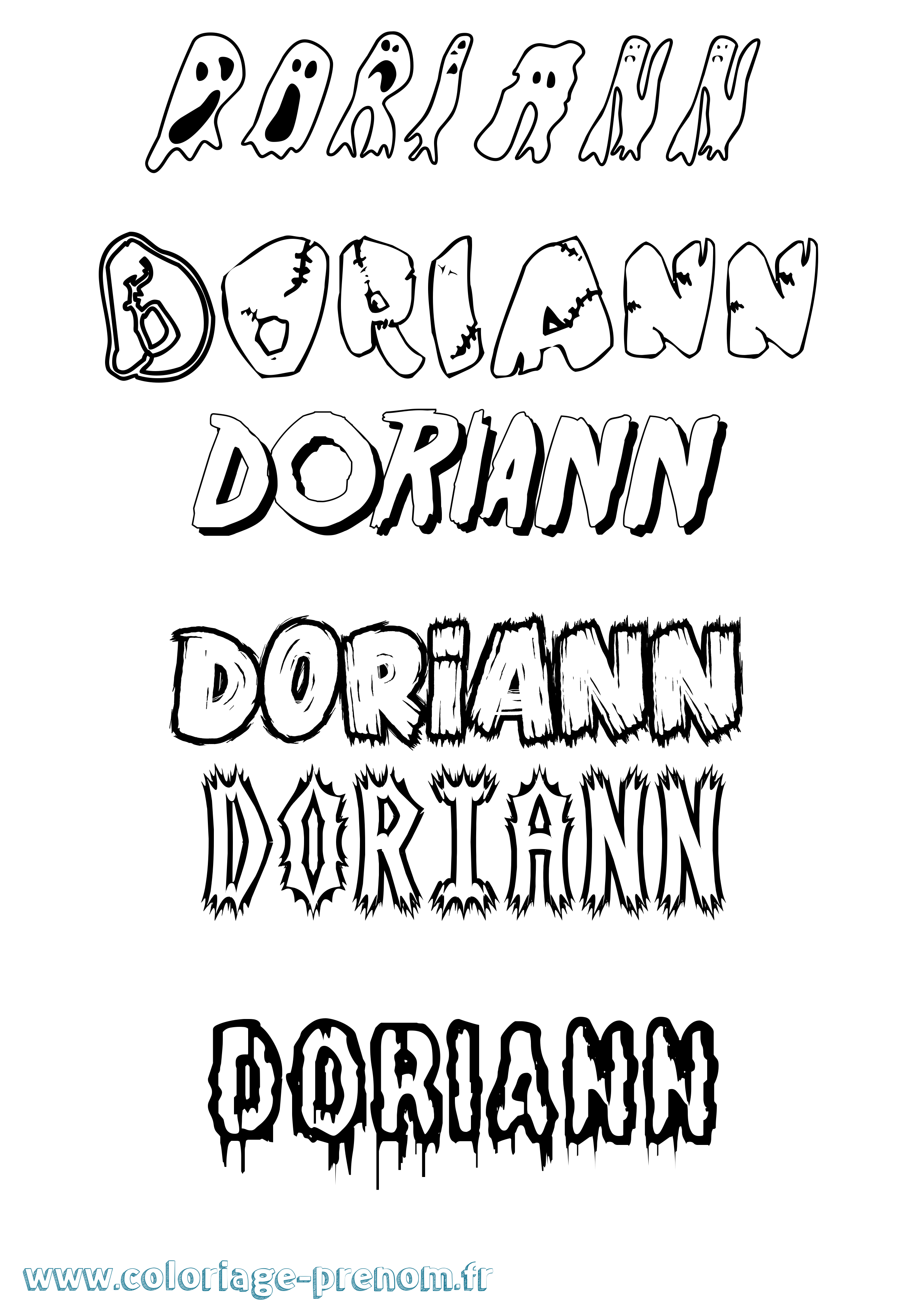 Coloriage Doriann Frisson Coloriage prénom Doriann Frisson
