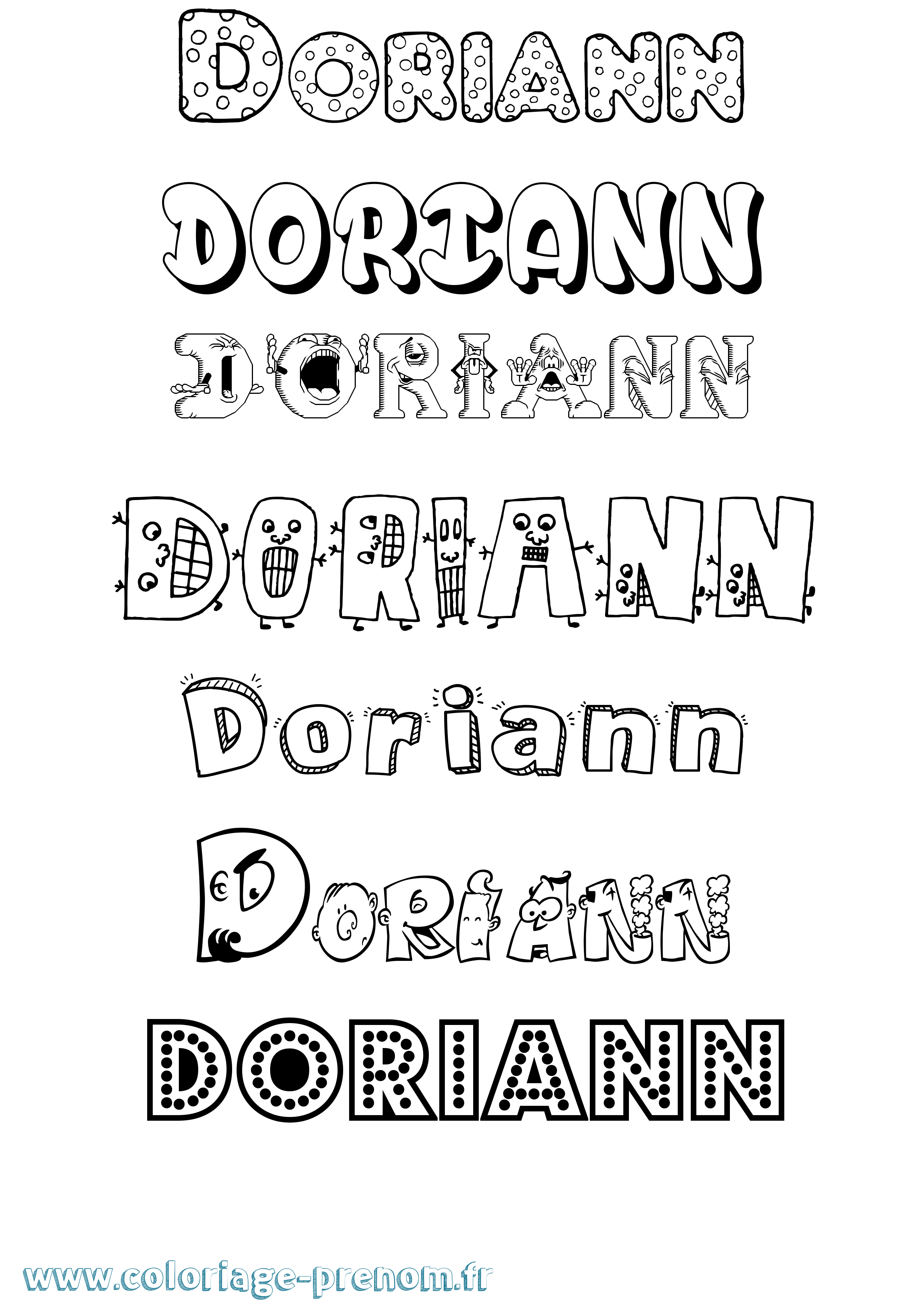 Coloriage Doriann Fun Coloriage prénom Doriann Fun