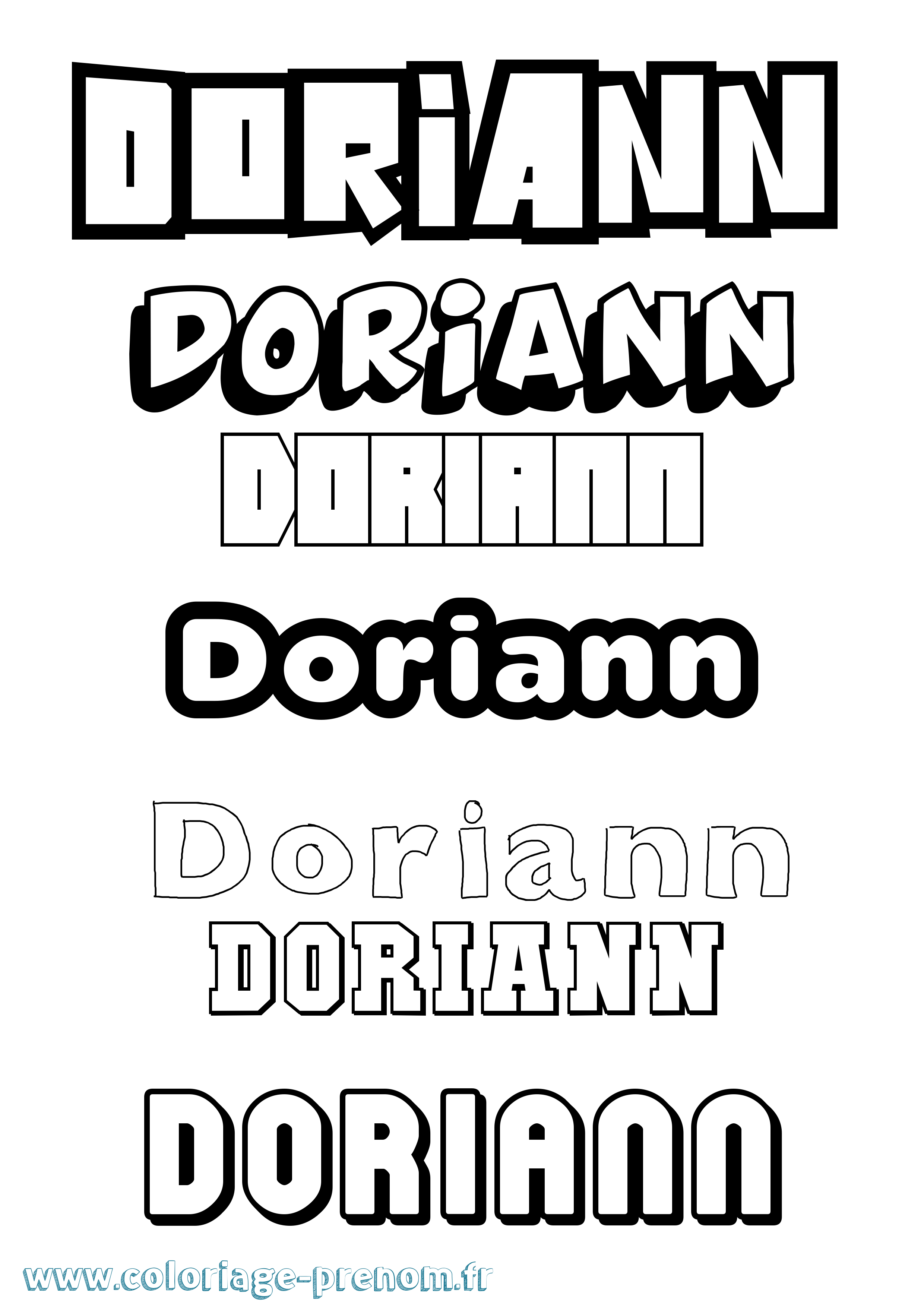 Coloriage Doriann Simple Coloriage prénom Doriann Simple