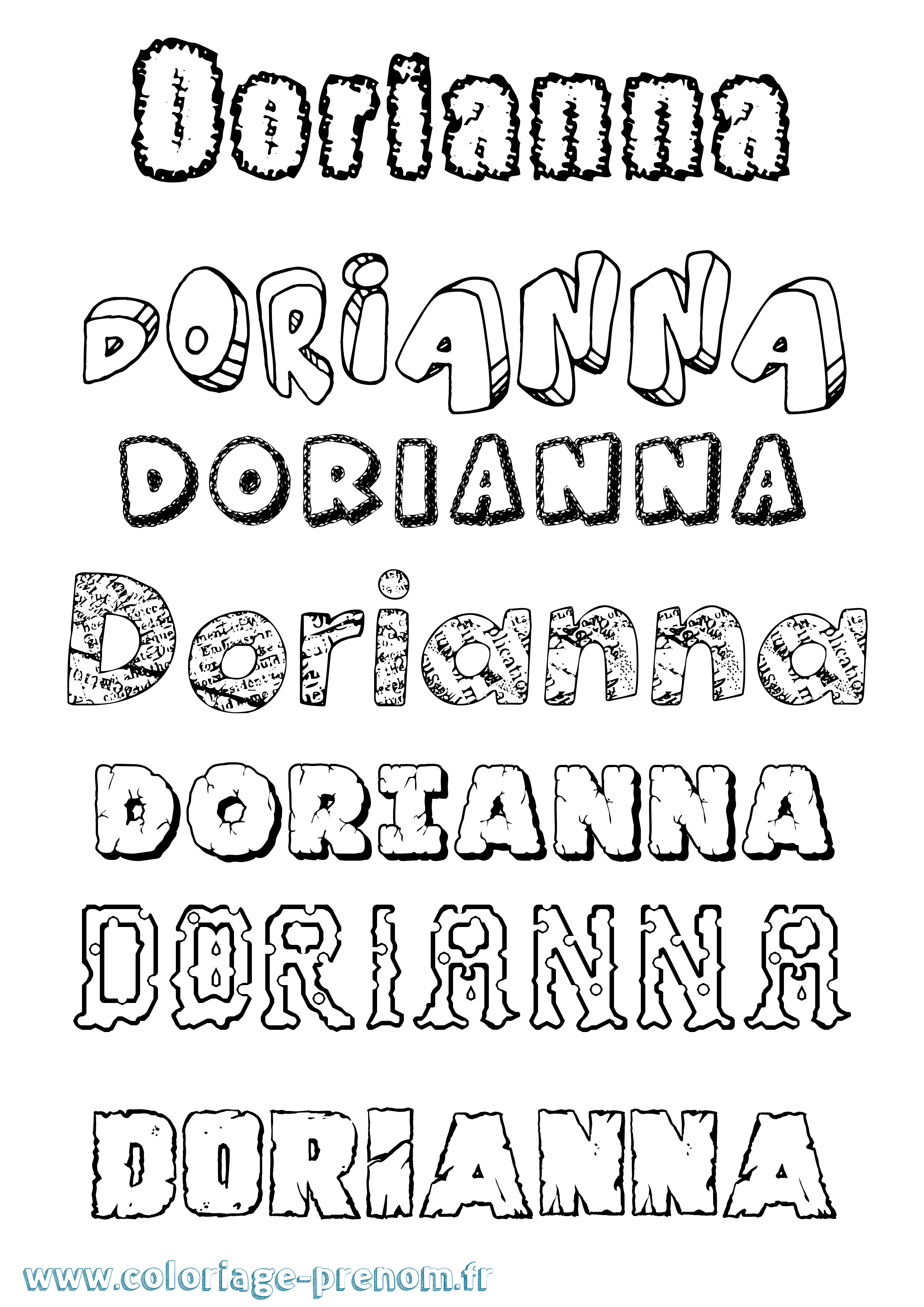 Coloriage Dorianna Destructuré Coloriage prénom Dorianna Destructuré