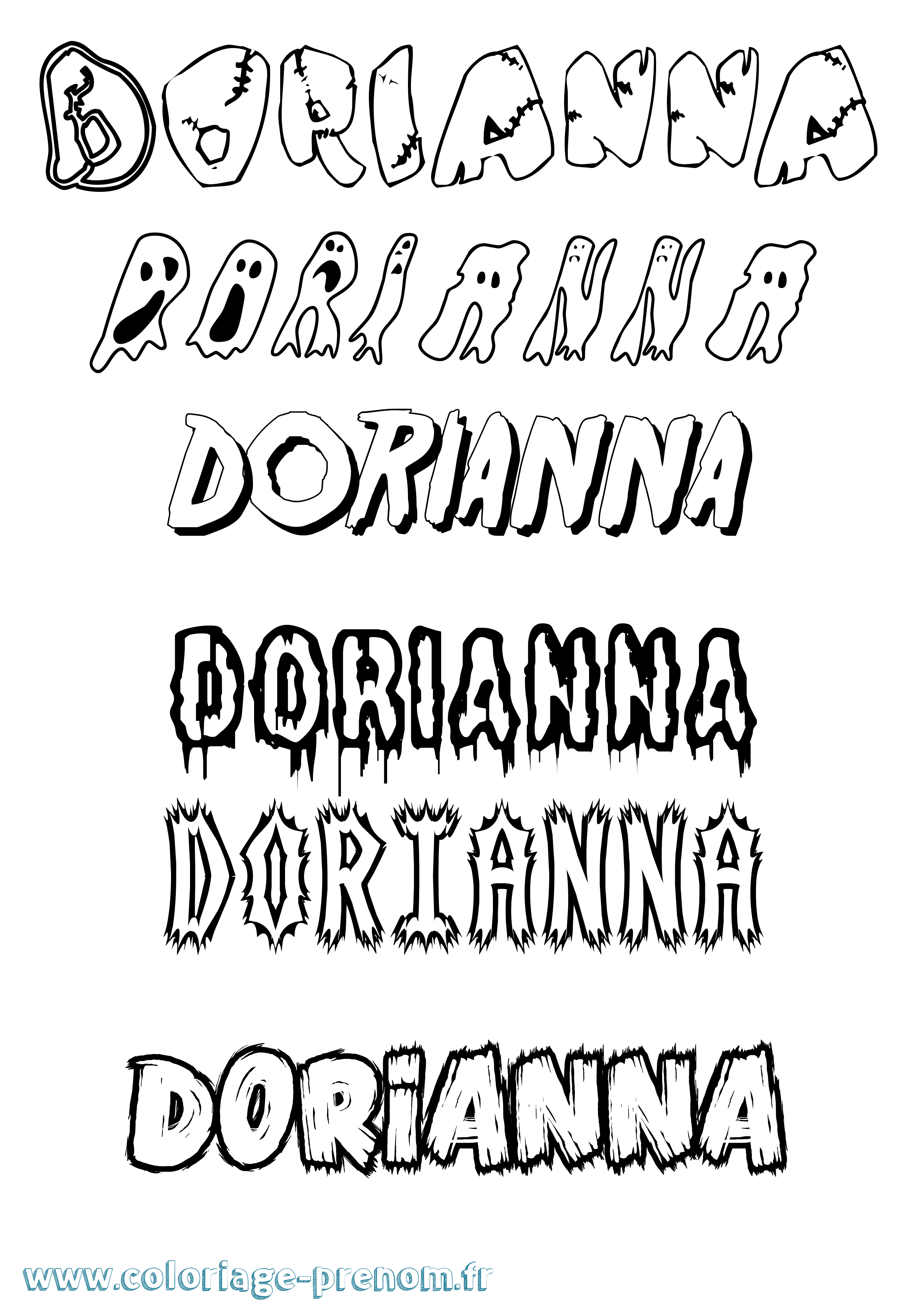 Coloriage Dorianna Frisson Coloriage prénom Dorianna Frisson