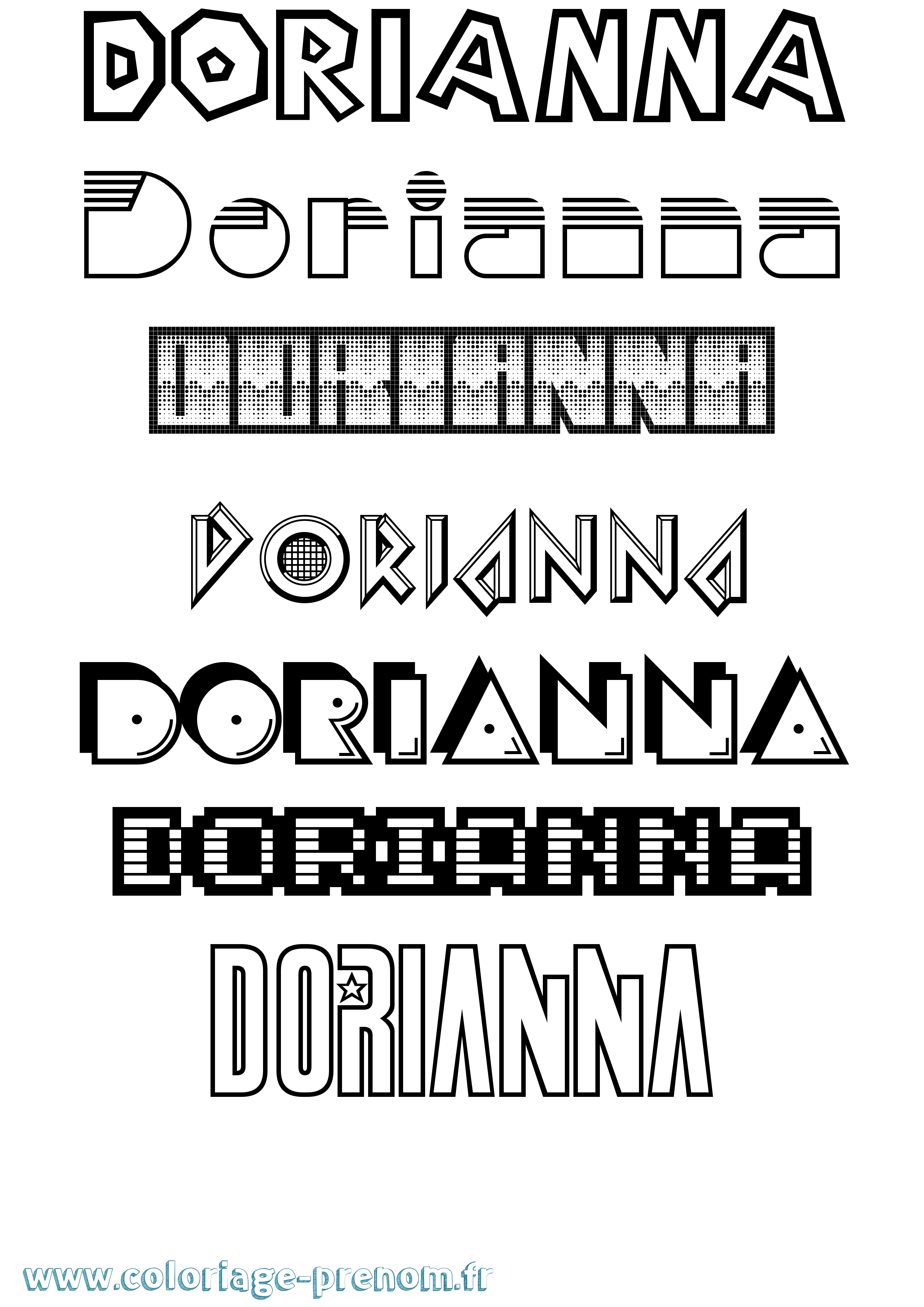 Coloriage Dorianna Jeux Vidéos Coloriage prénom Dorianna Jeux Vidéos