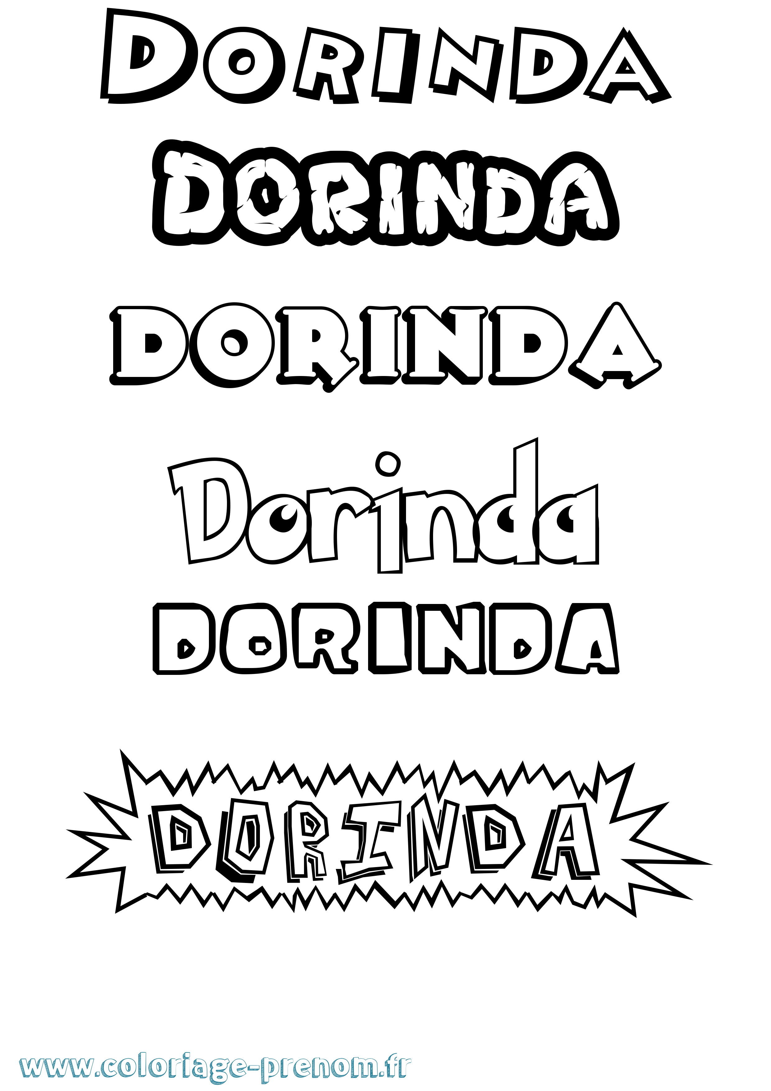 Coloriage Dorinda Dessin Animé Coloriage prénom Dorinda Dessin Animé