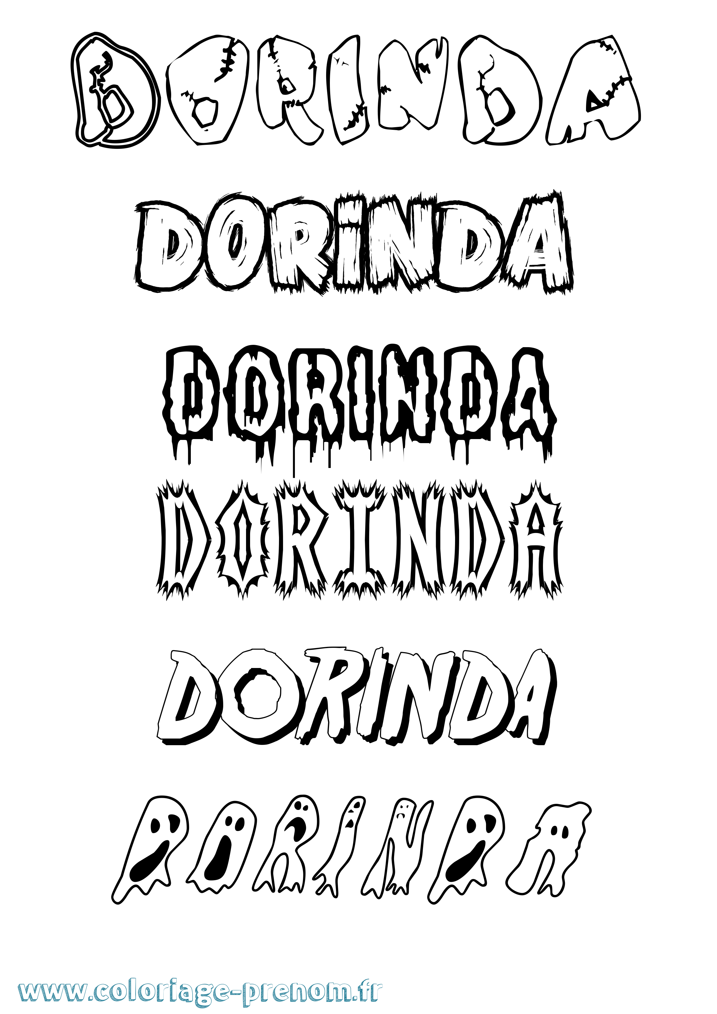 Coloriage Dorinda Frisson Coloriage prénom Dorinda Frisson