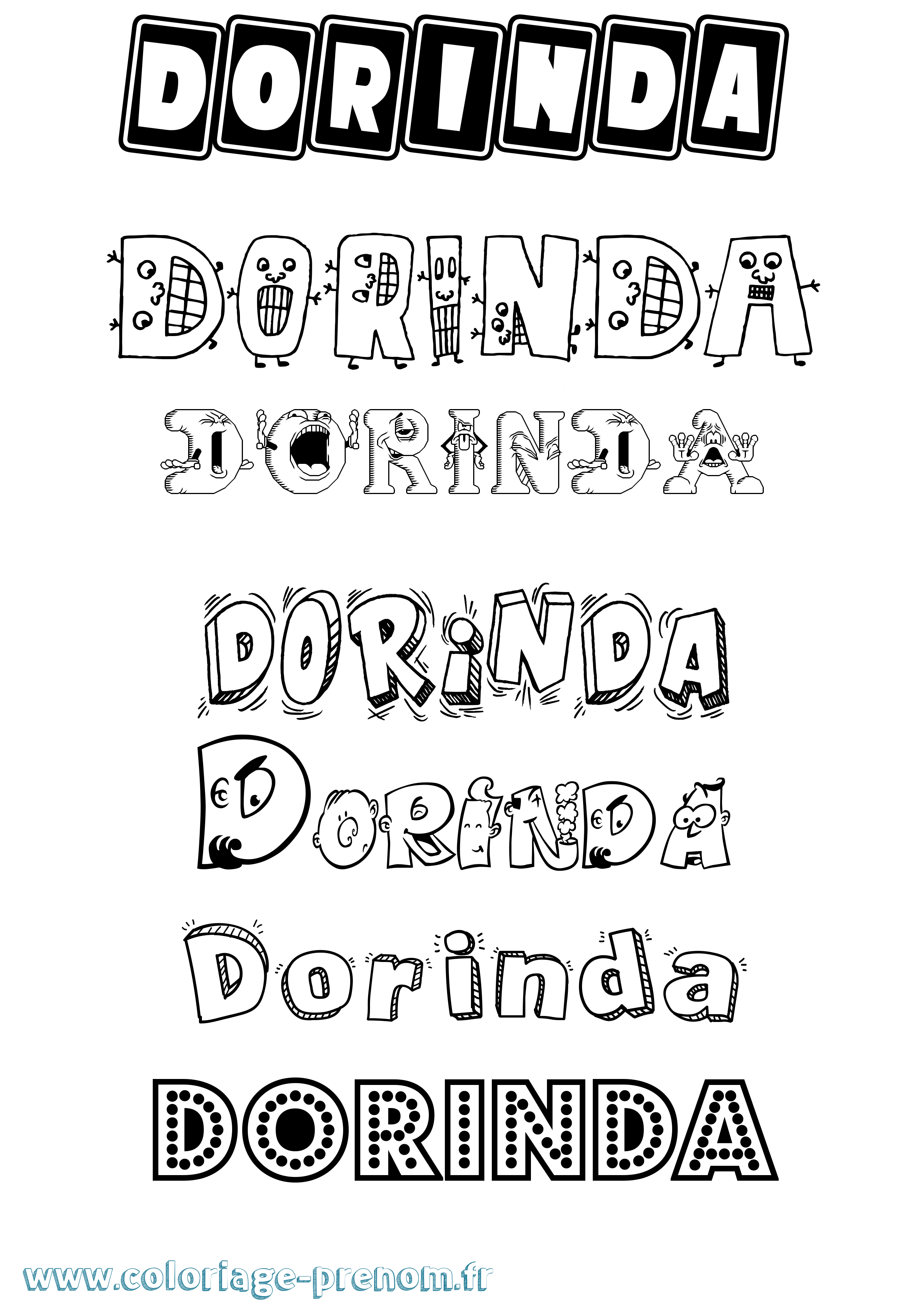Coloriage Dorinda Fun Coloriage prénom Dorinda Fun