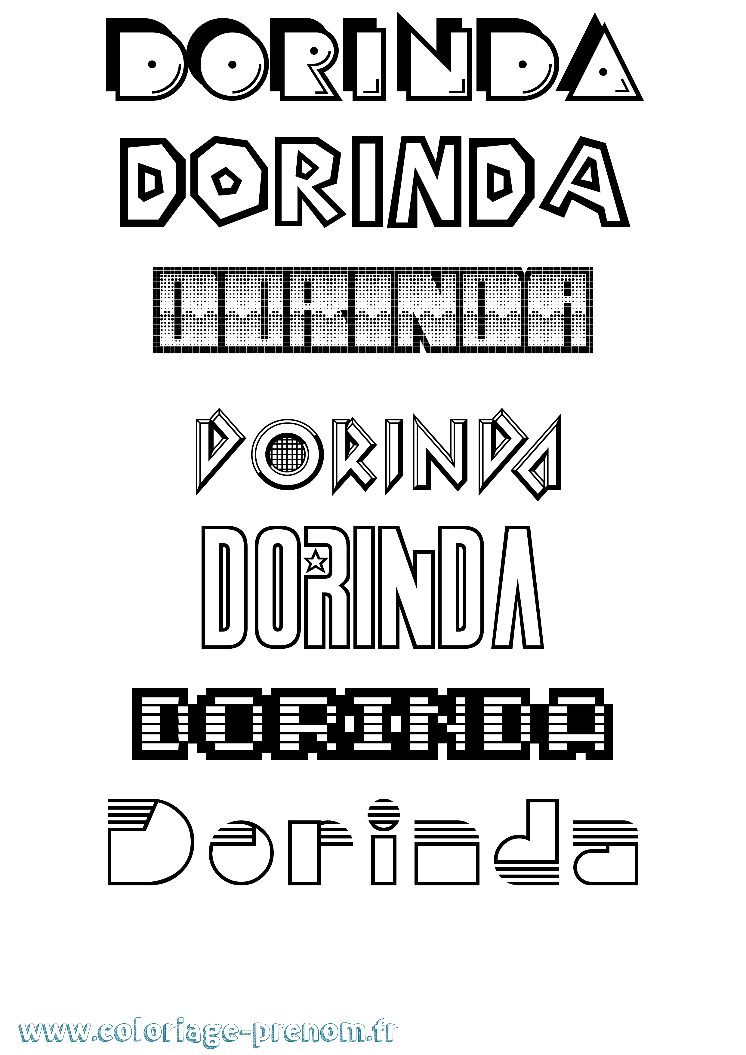 Coloriage Dorinda Jeux Vidéos Coloriage prénom Dorinda Jeux Vidéos