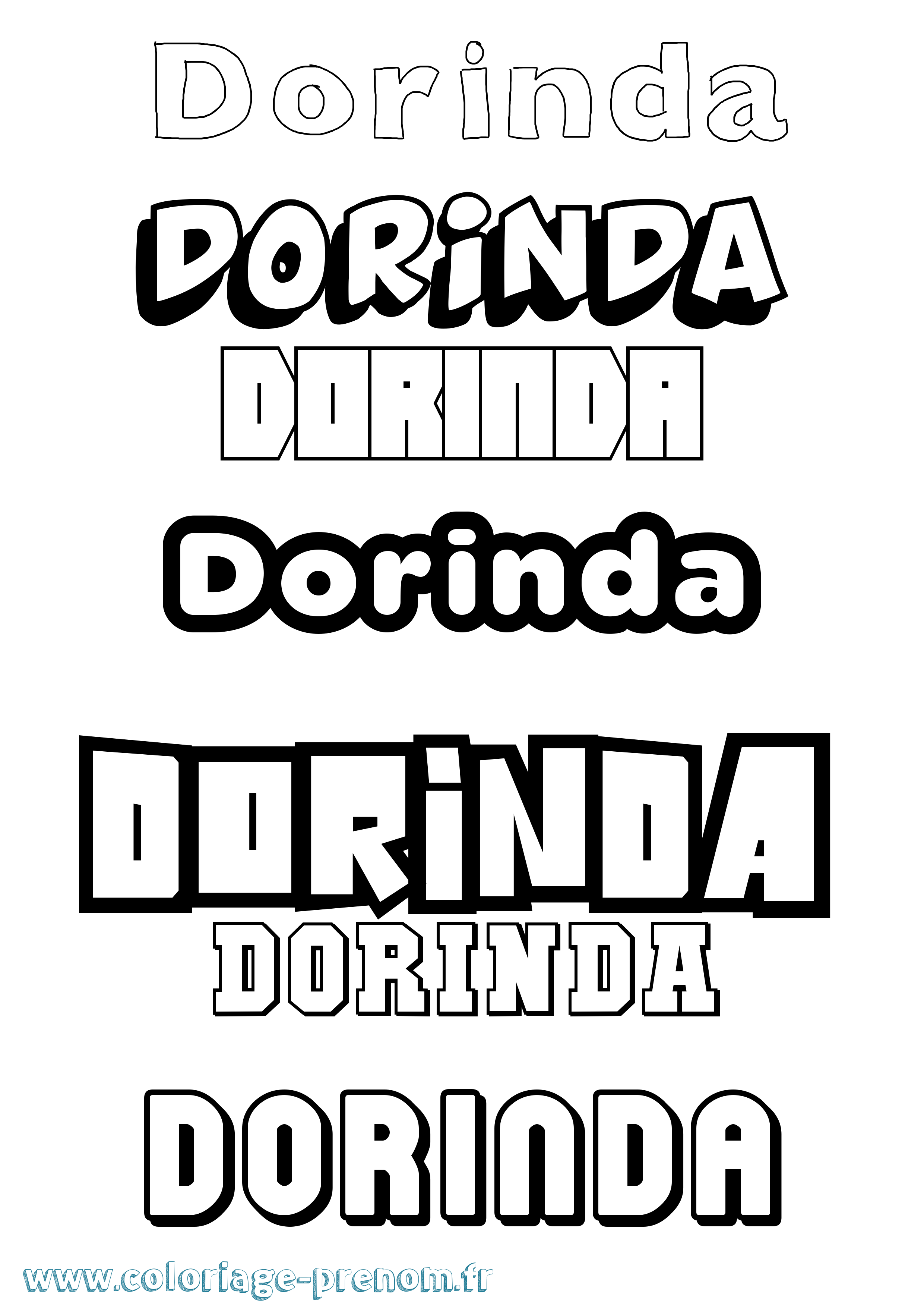 Coloriage Dorinda Simple Coloriage prénom Dorinda Simple