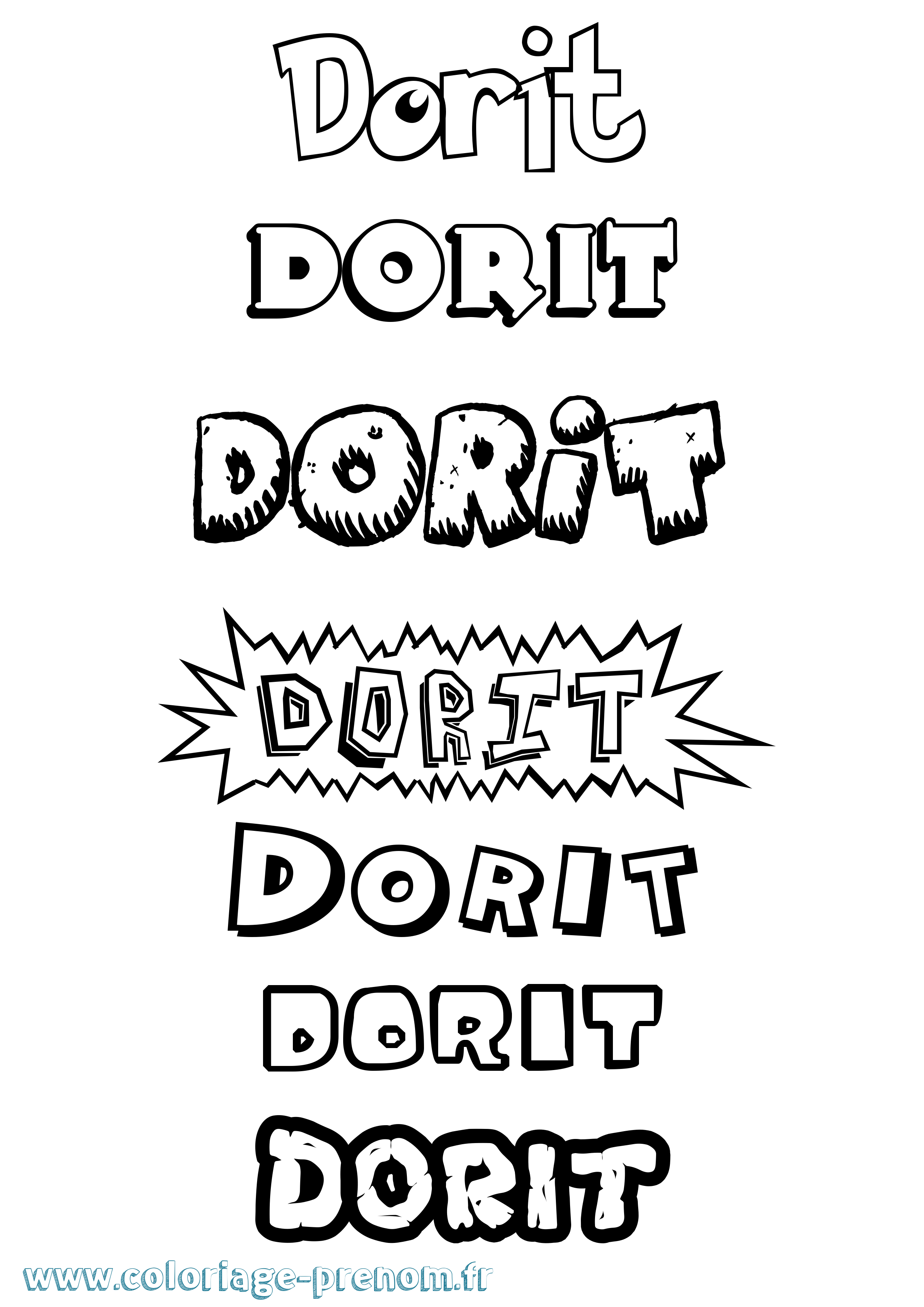 Coloriage Dorit Dessin Animé Coloriage prénom Dorit Dessin Animé