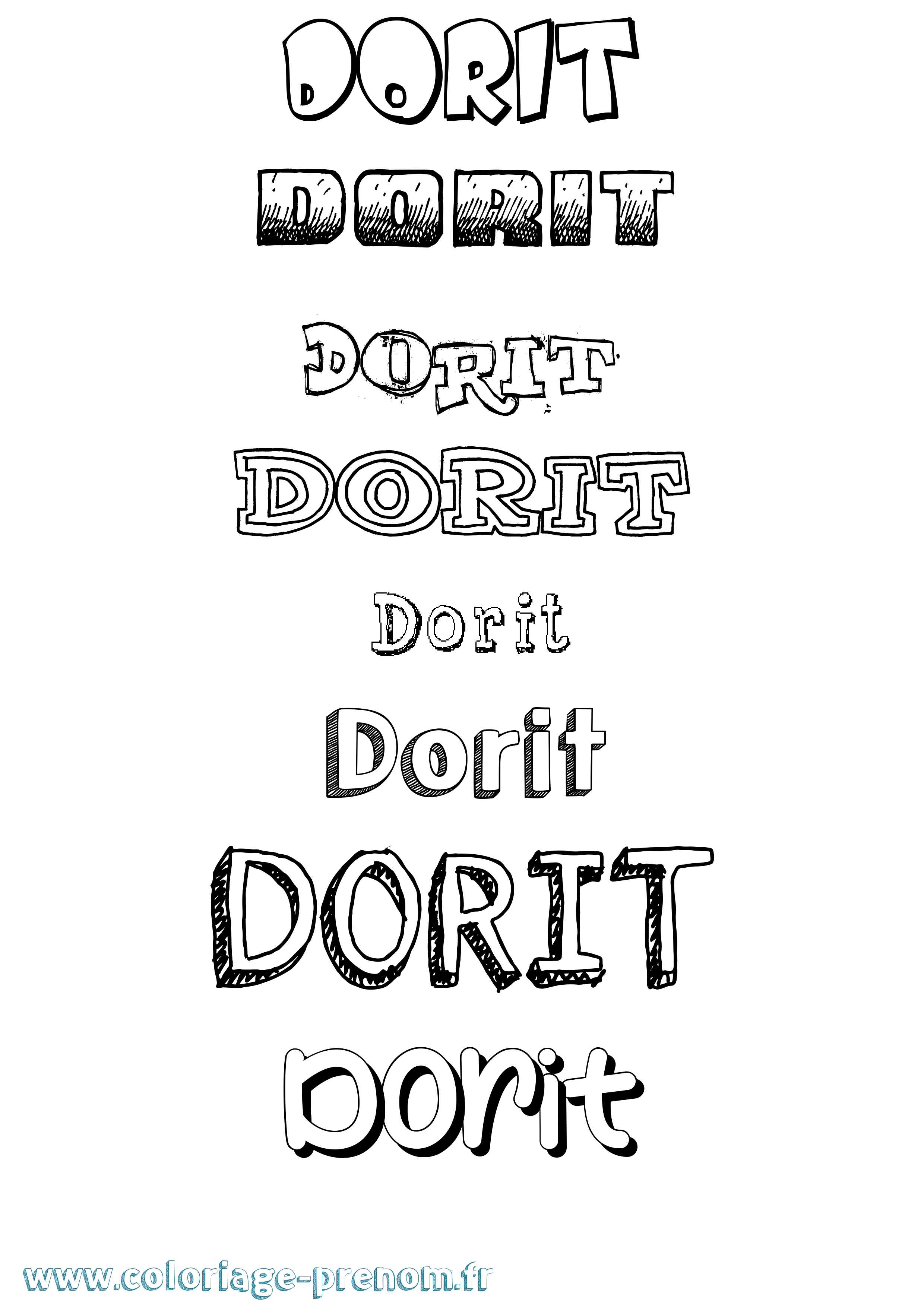 Coloriage Dorit Dessiné Coloriage prénom Dorit Dessiné