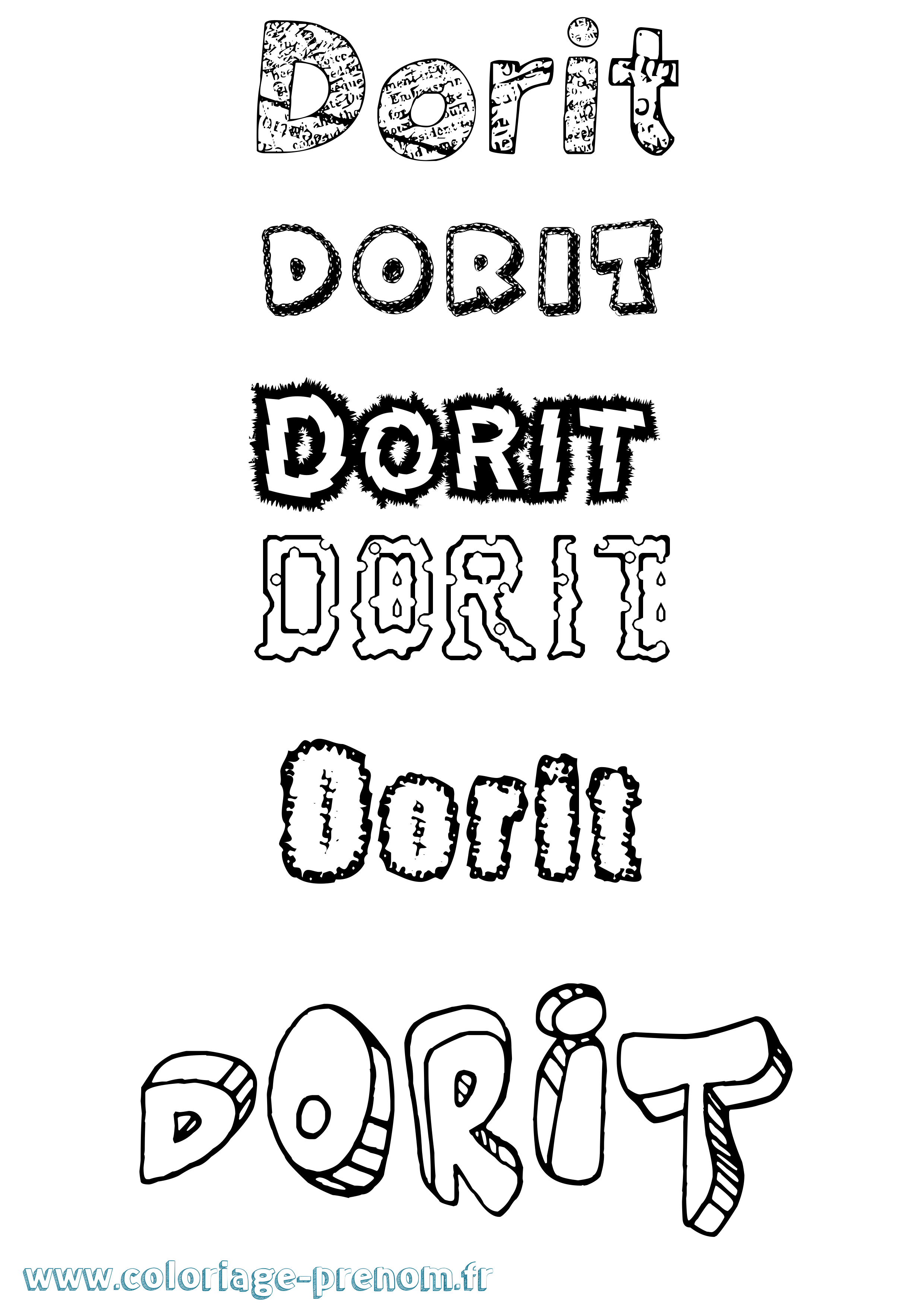 Coloriage Dorit Destructuré Coloriage prénom Dorit Destructuré