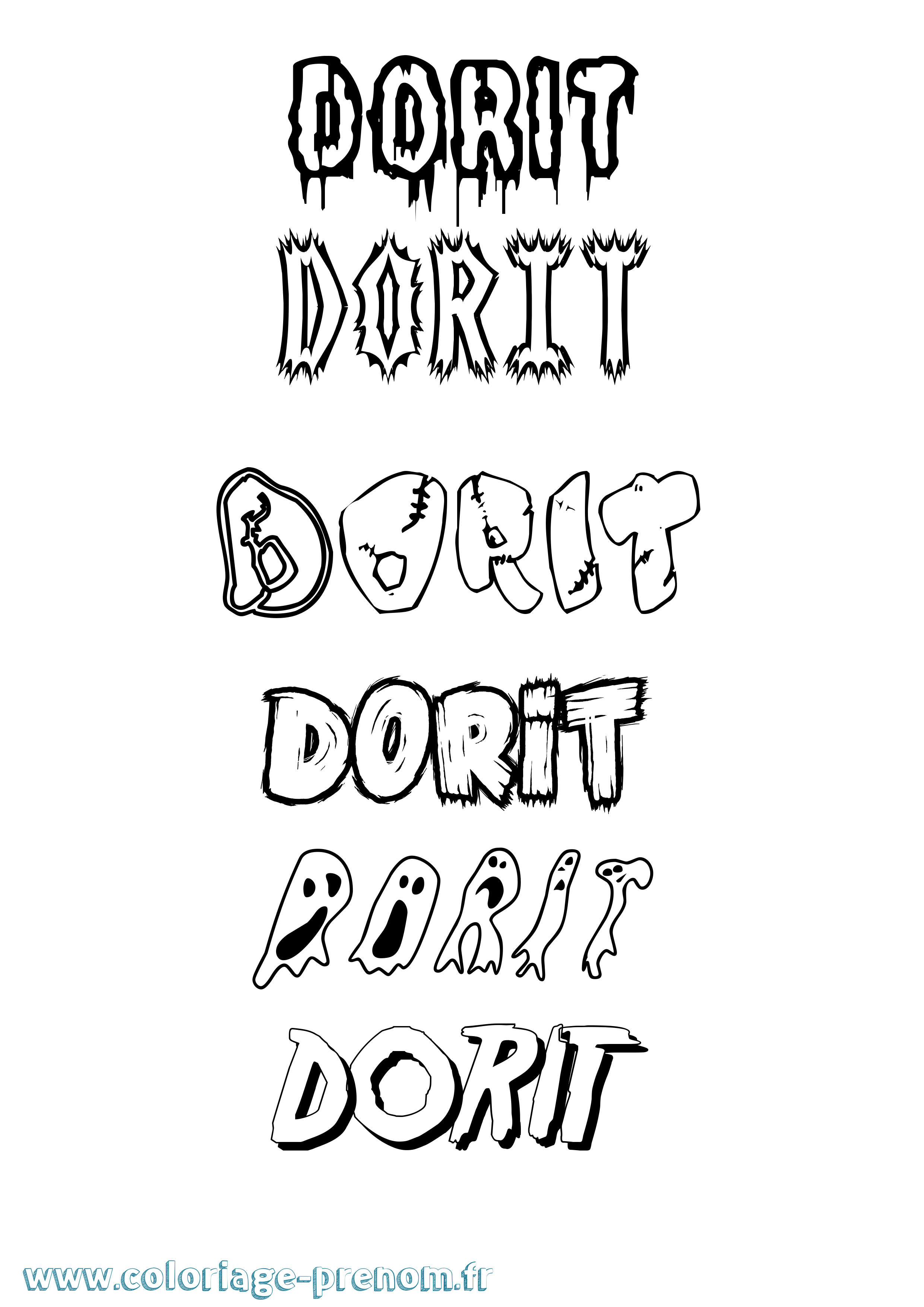 Coloriage Dorit Frisson Coloriage prénom Dorit Frisson