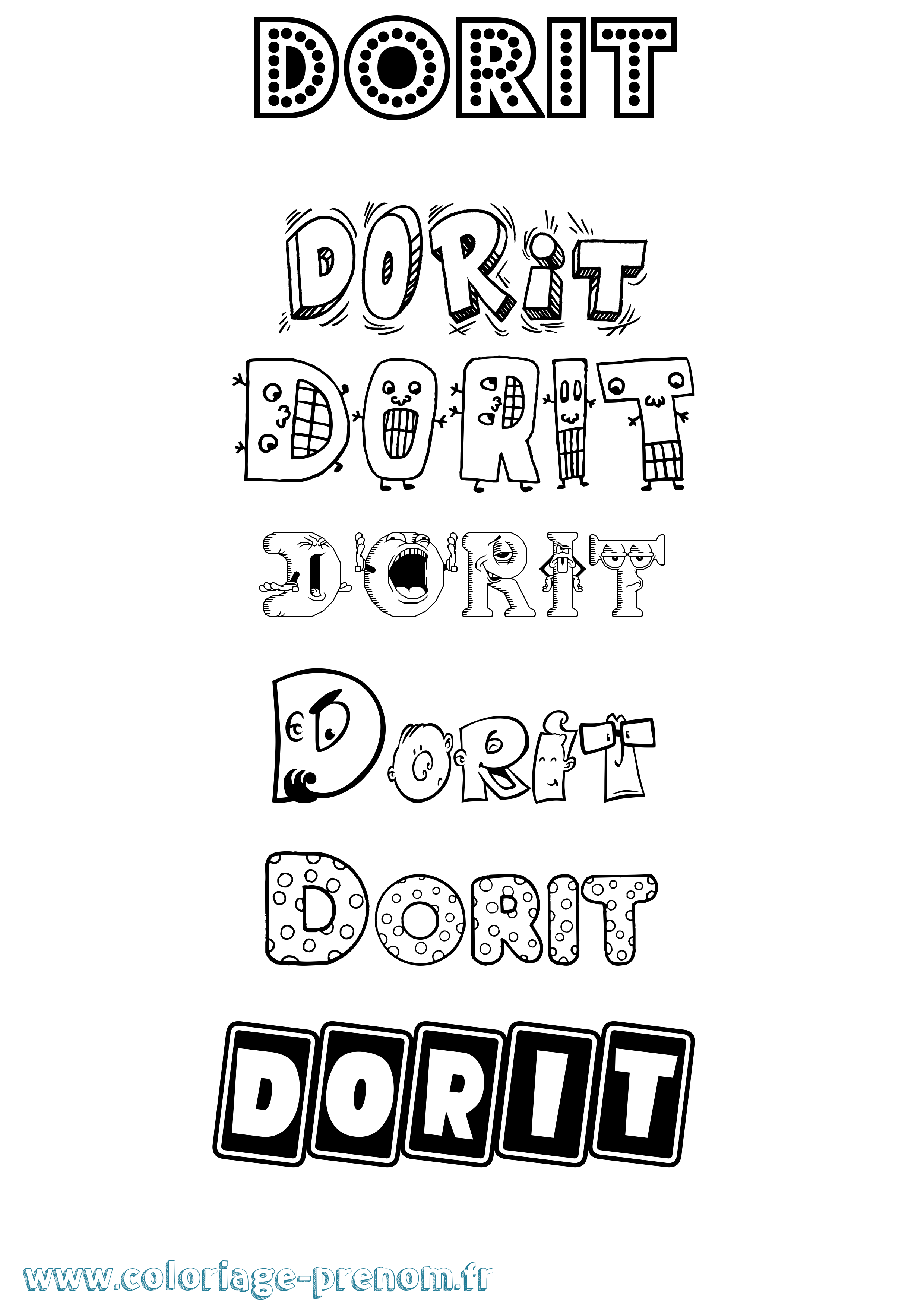 Coloriage Dorit Fun Coloriage prénom Dorit Fun