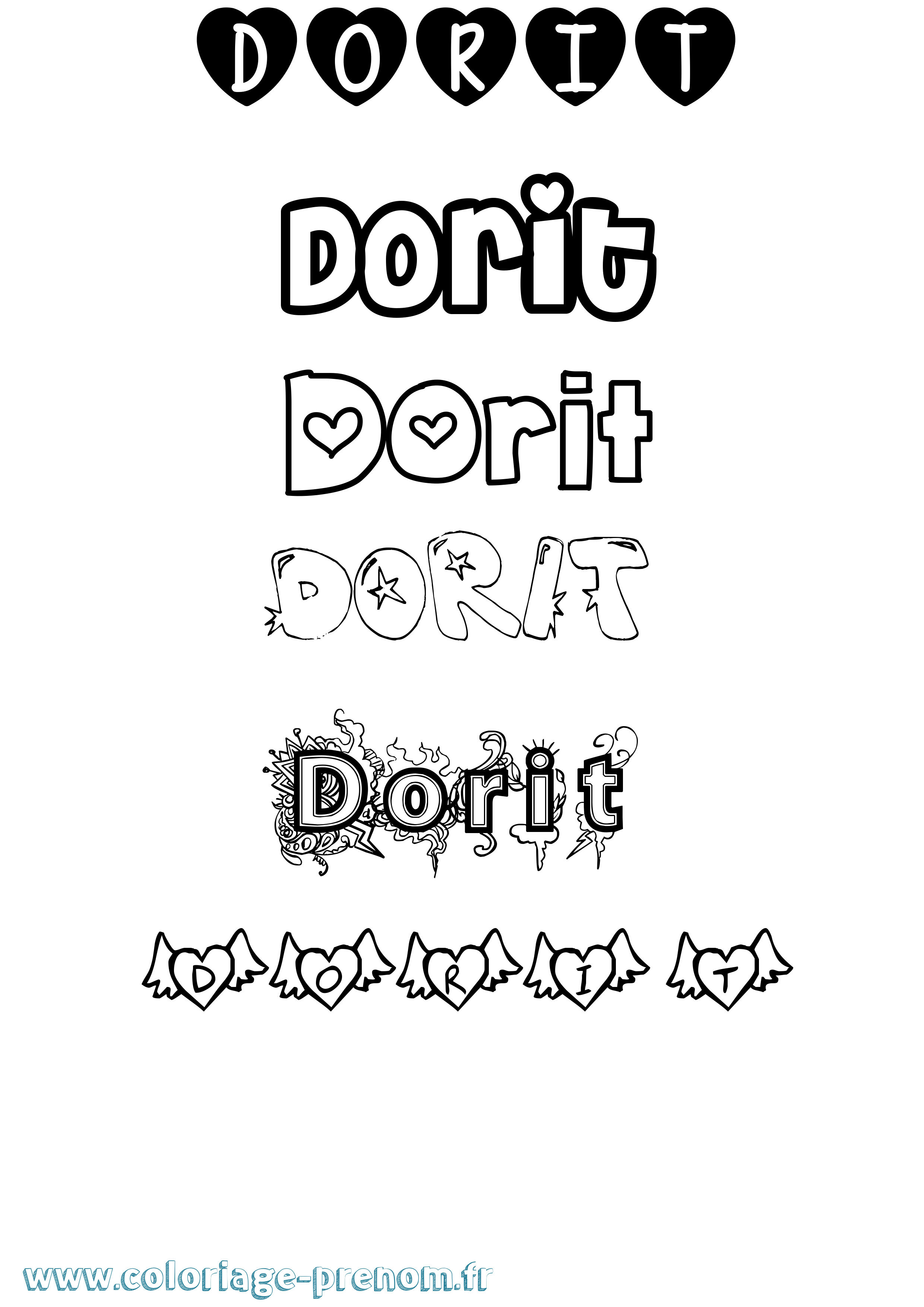 Coloriage Dorit Girly Coloriage prénom Dorit Girly