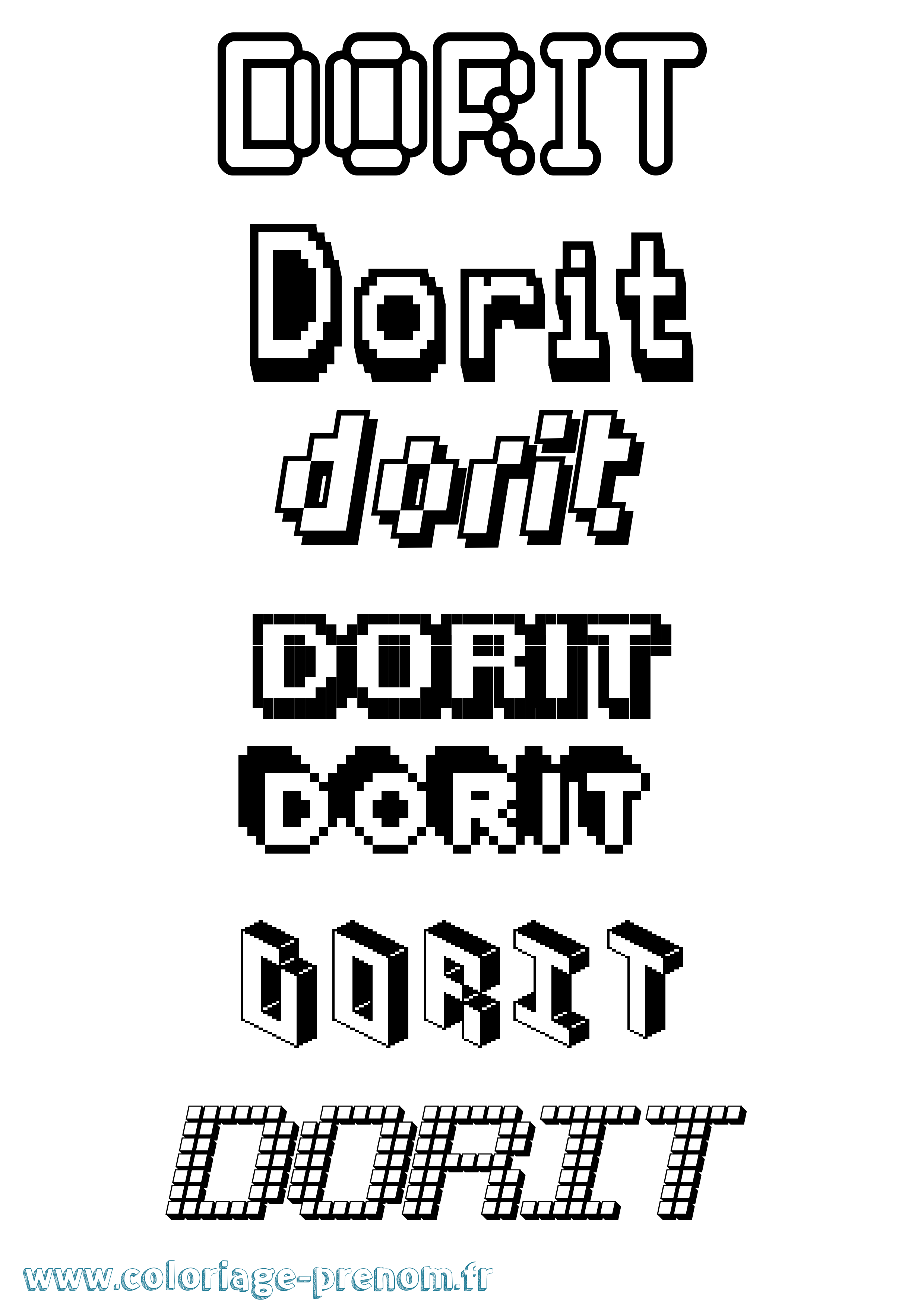 Coloriage Dorit Pixel Coloriage prénom Dorit Pixel