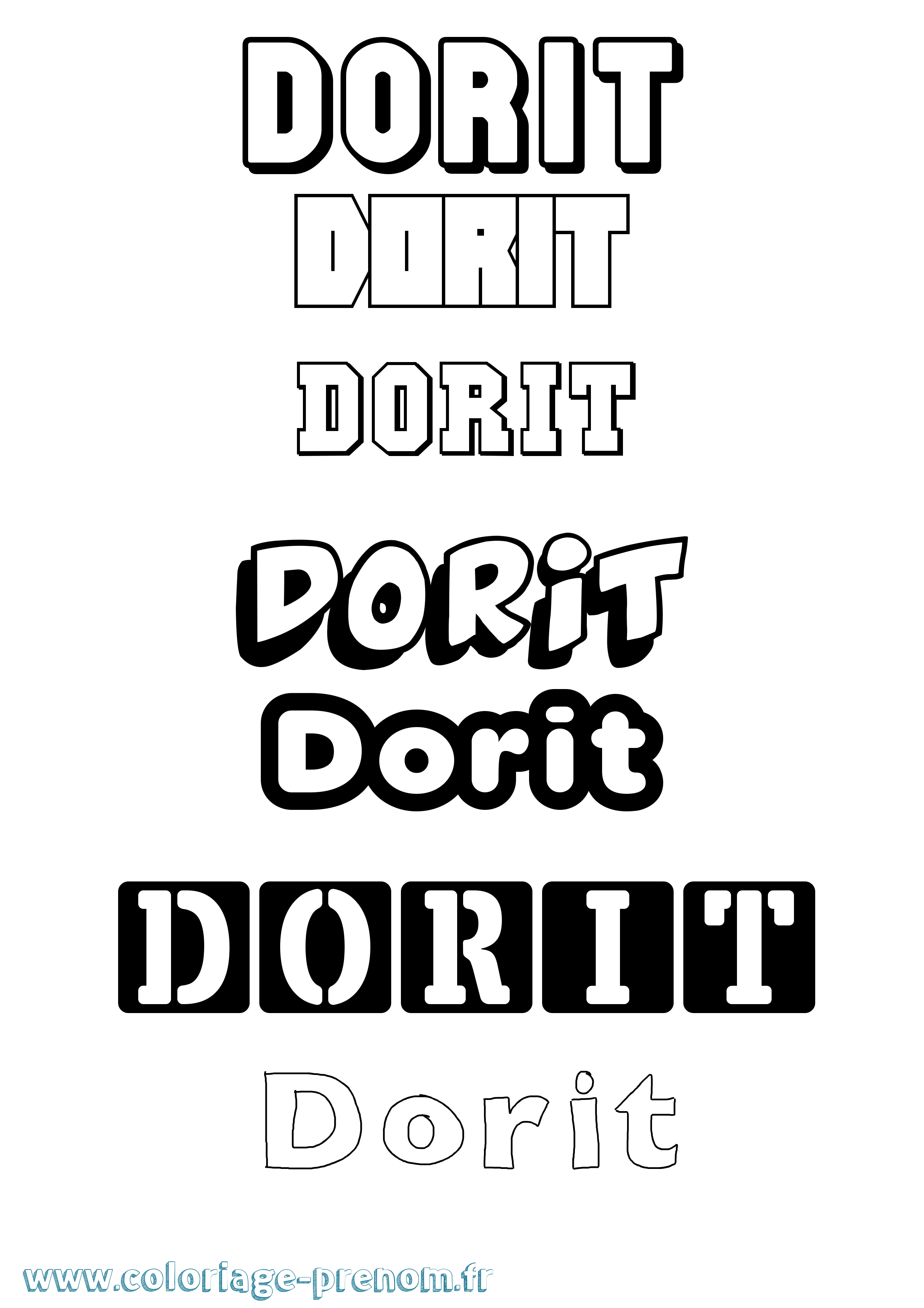 Coloriage Dorit Simple Coloriage prénom Dorit Simple