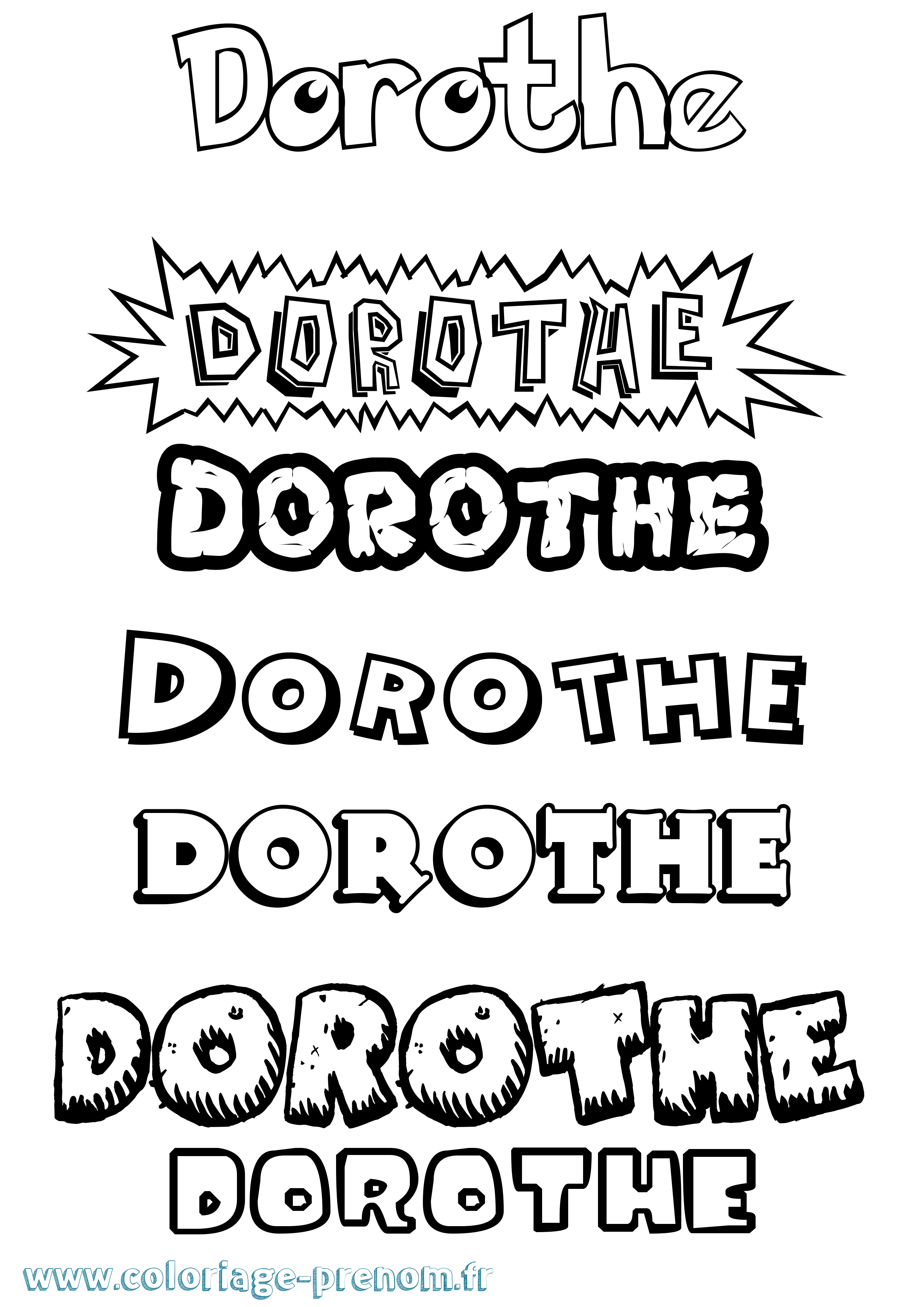 Coloriage Dorothe Dessin Animé Coloriage prénom Dorothe Dessin Animé