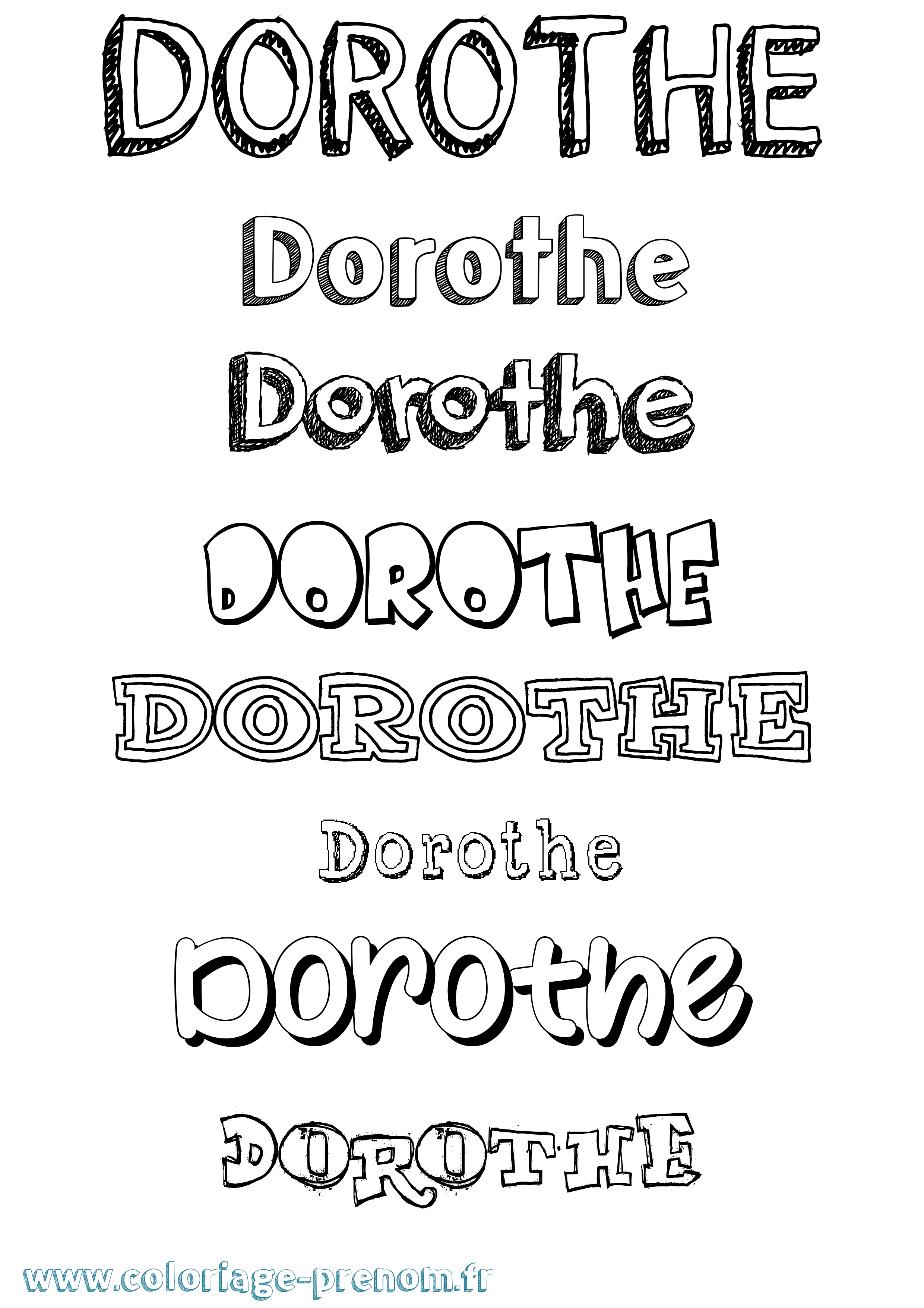 Coloriage Dorothe Dessiné Coloriage prénom Dorothe Dessiné