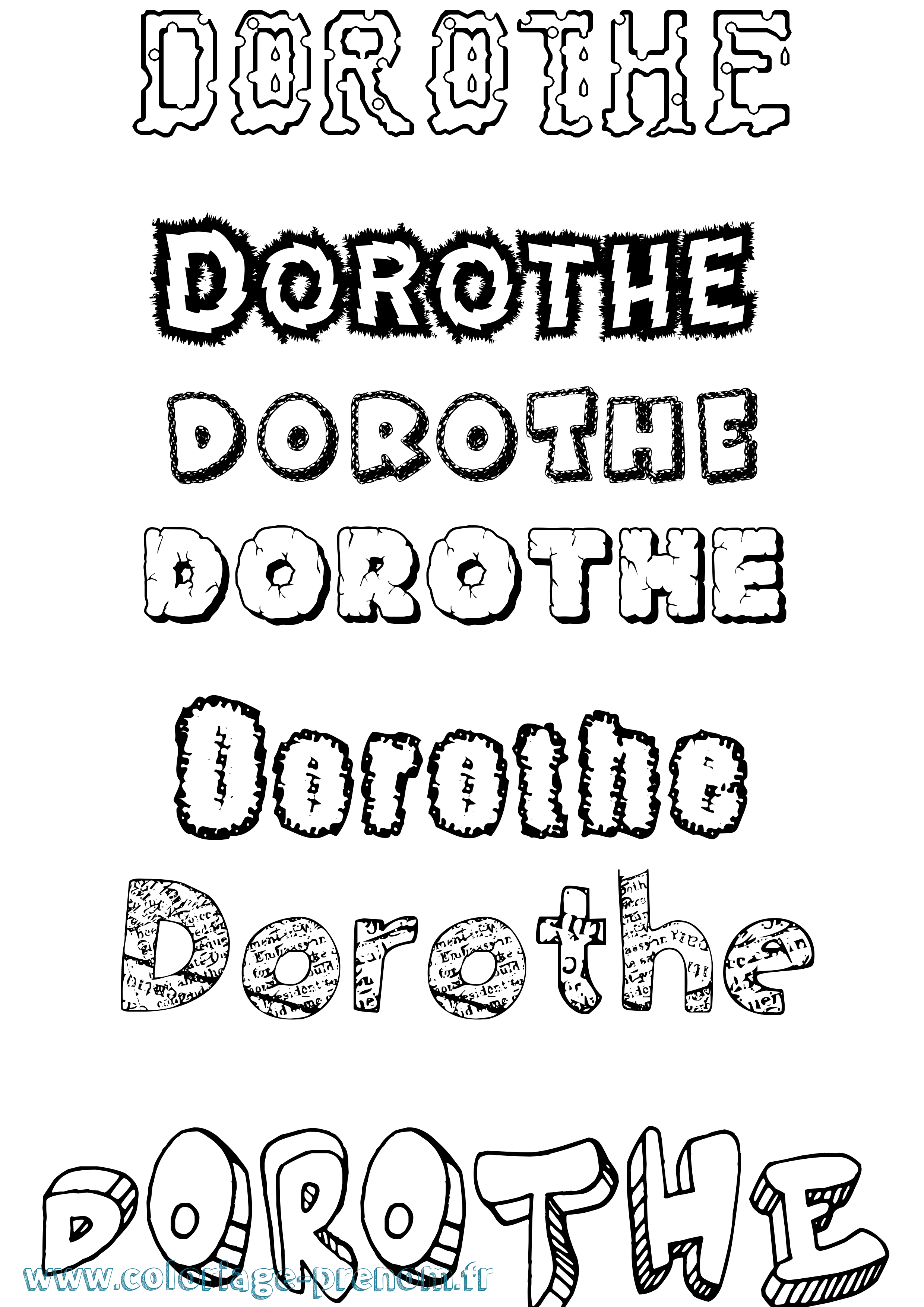 Coloriage Dorothe Destructuré Coloriage prénom Dorothe Destructuré