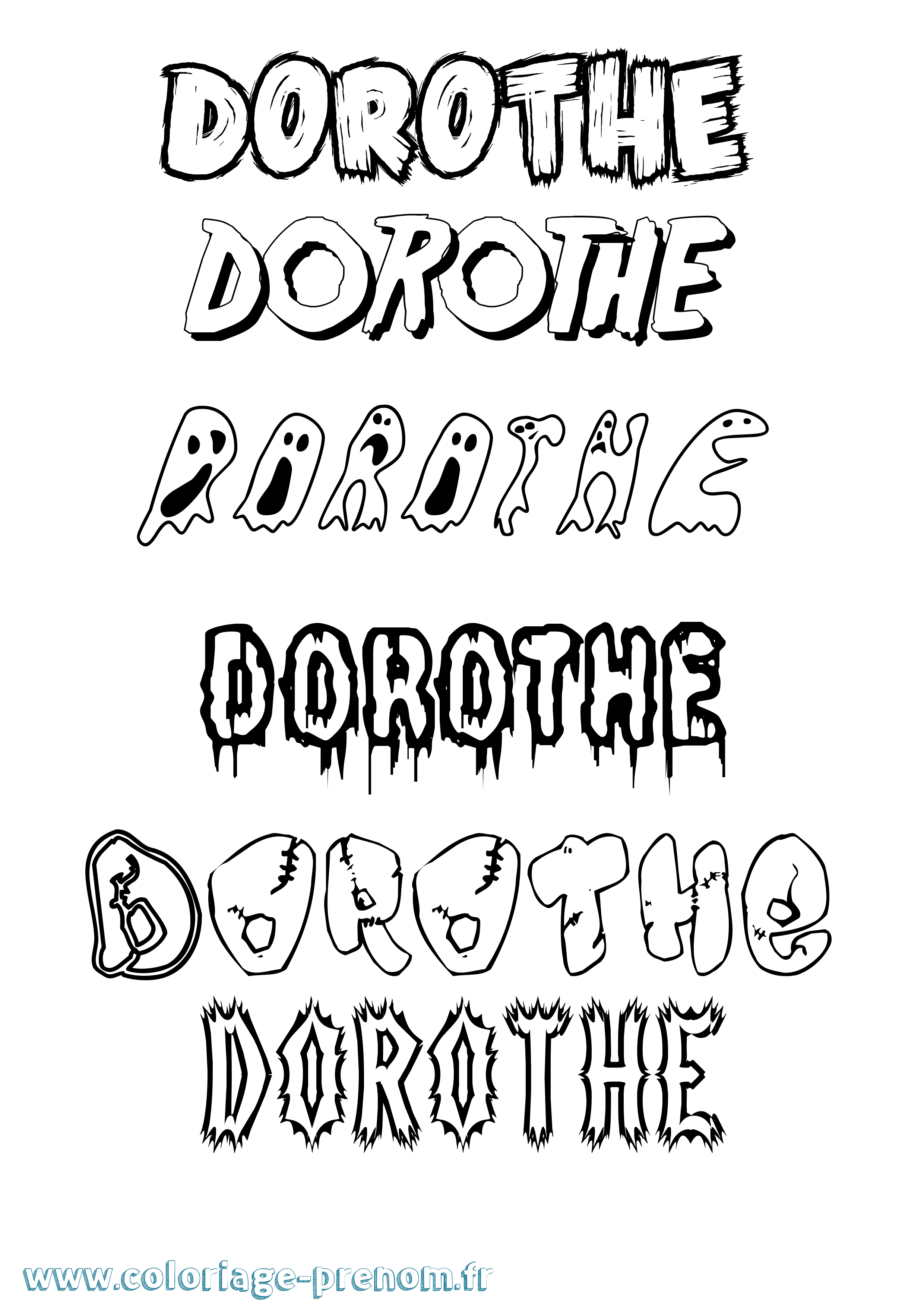 Coloriage Dorothe Frisson Coloriage prénom Dorothe Frisson
