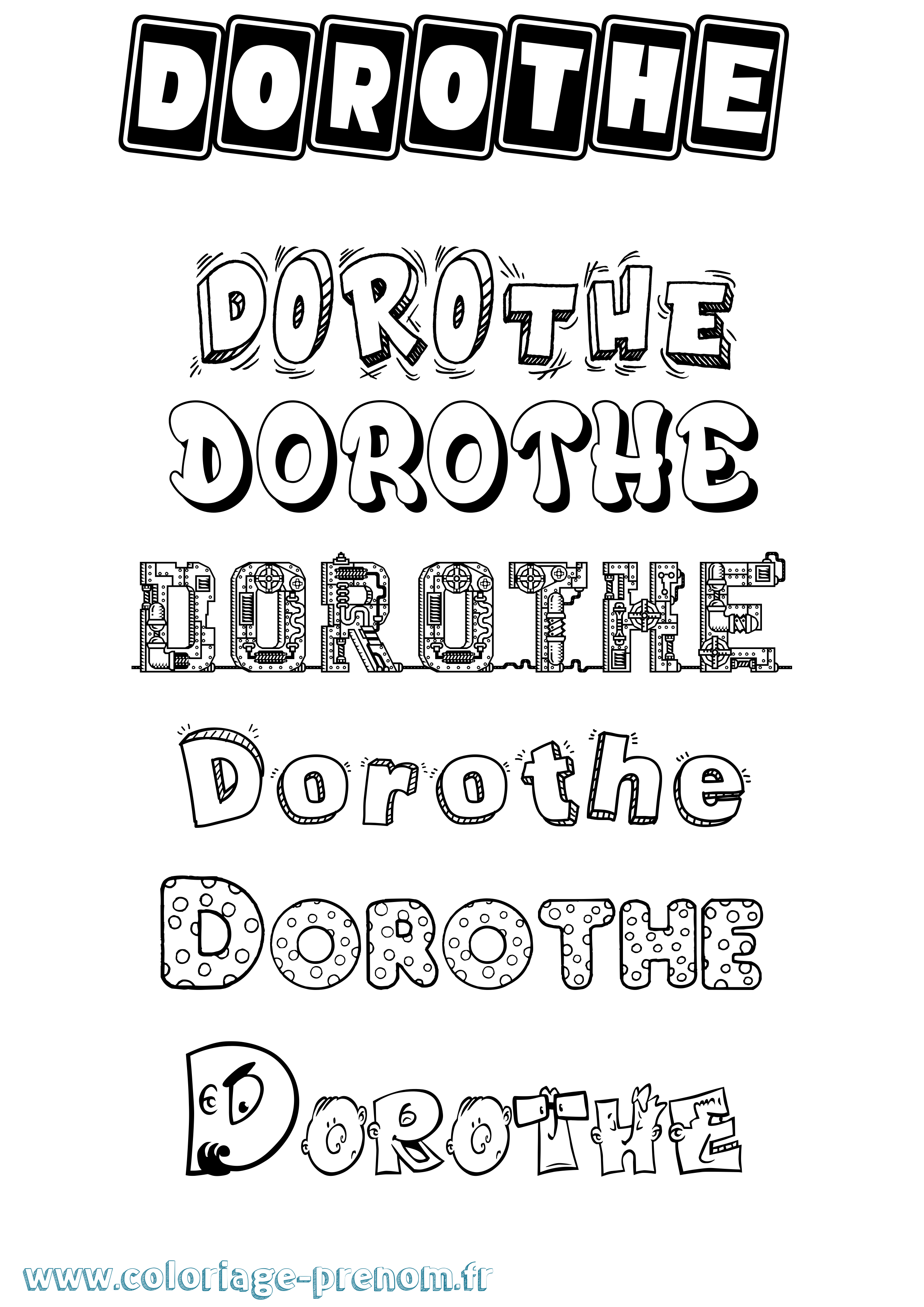 Coloriage Dorothe Fun Coloriage prénom Dorothe Fun