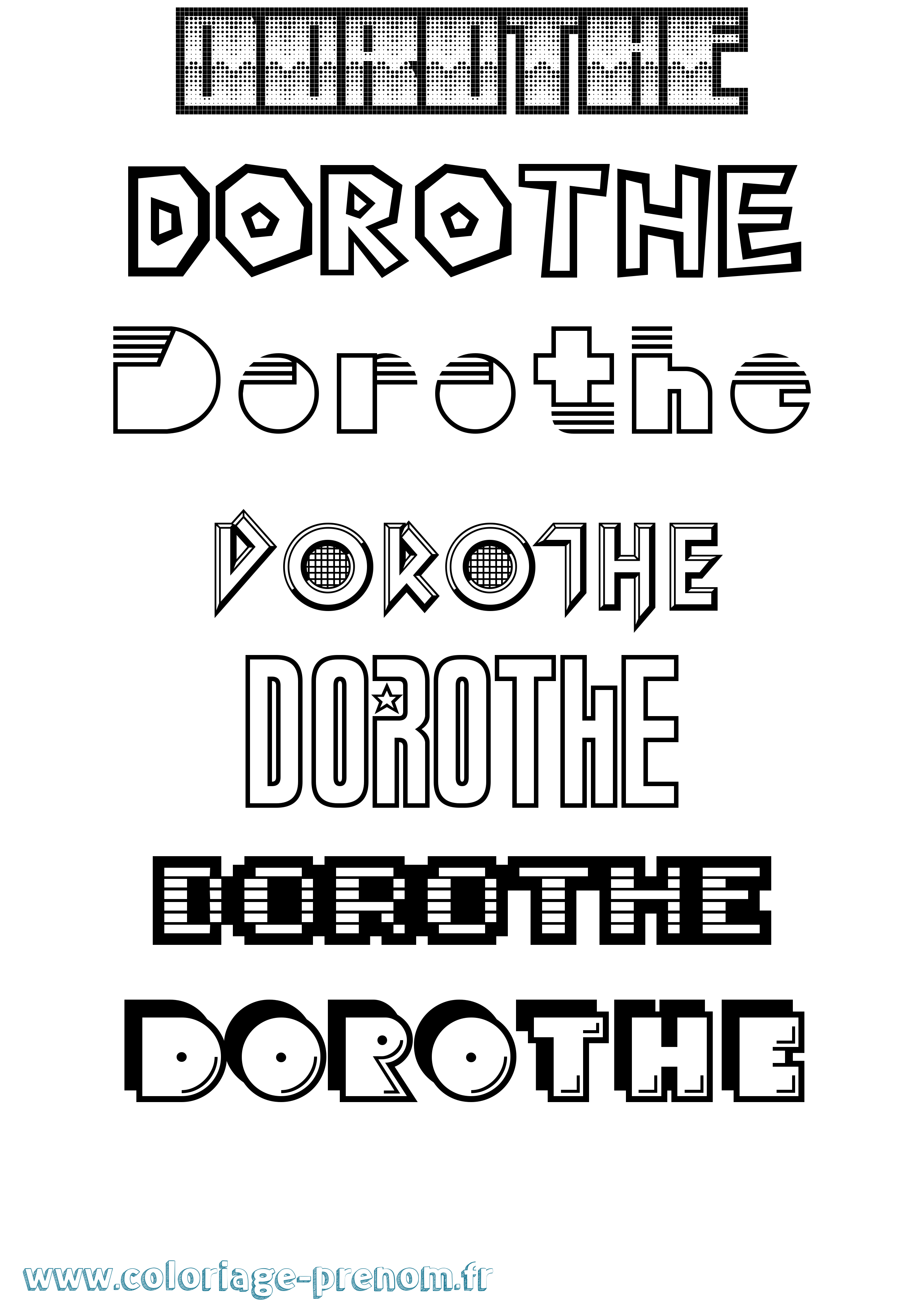 Coloriage Dorothe Jeux Vidéos Coloriage prénom Dorothe Jeux Vidéos