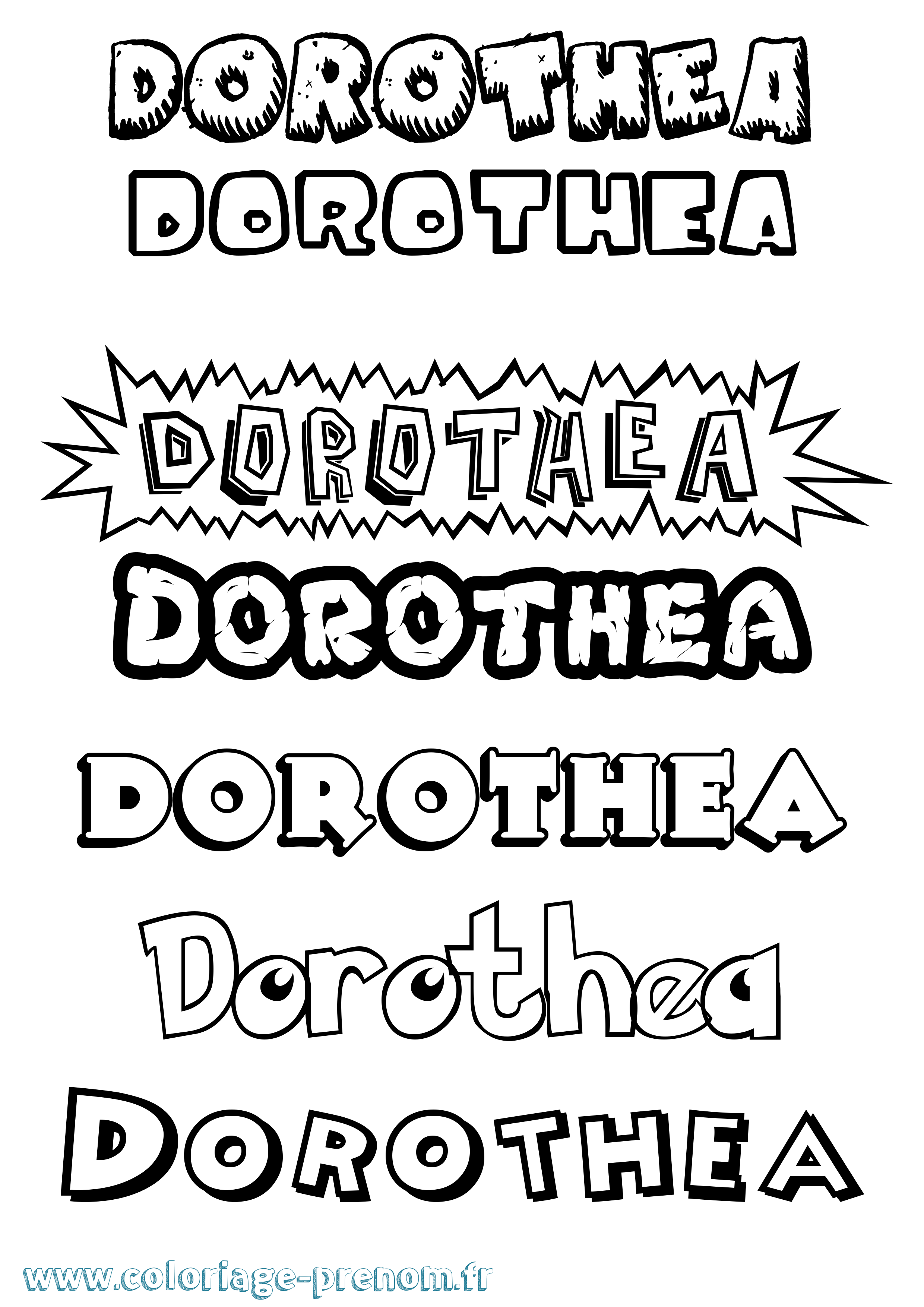 Coloriage Dorothea Dessin Animé Coloriage prénom Dorothea Dessin Animé