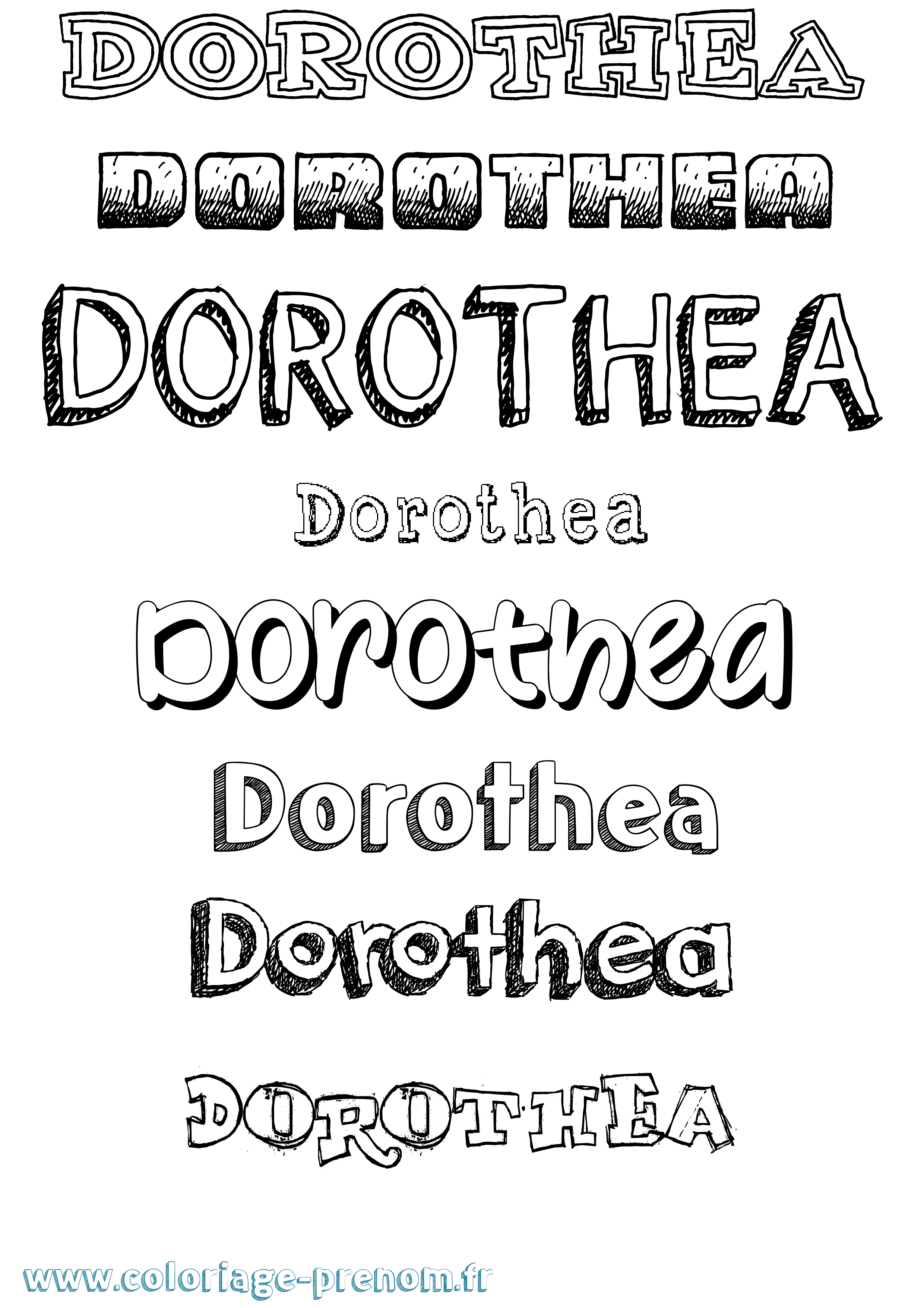 Coloriage Dorothea Dessiné Coloriage prénom Dorothea Dessiné