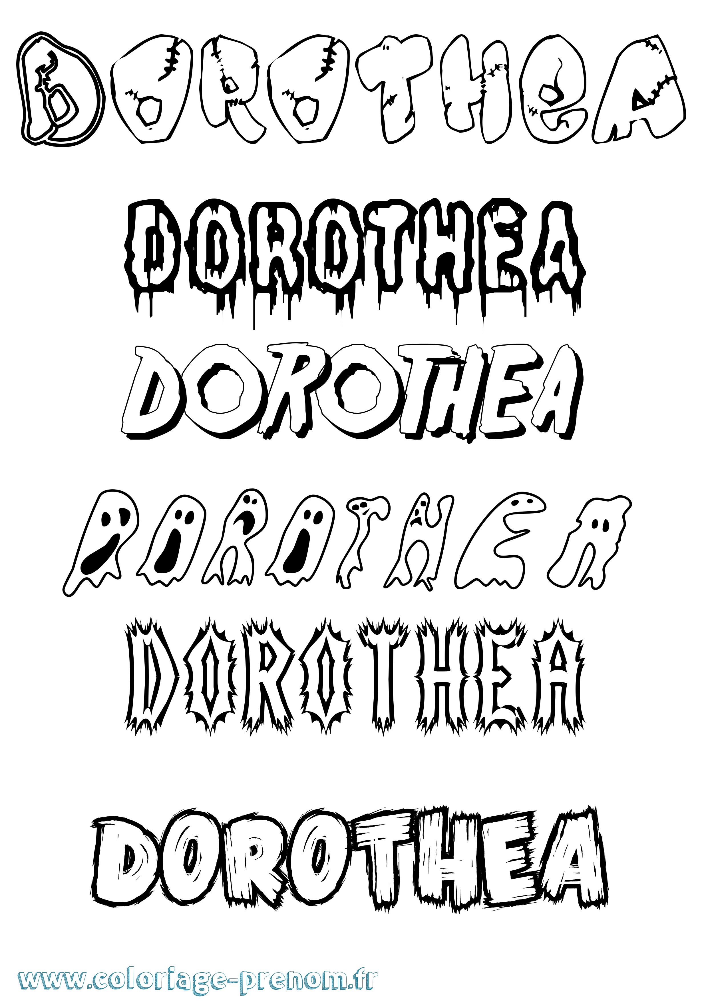 Coloriage Dorothea Frisson Coloriage prénom Dorothea Frisson