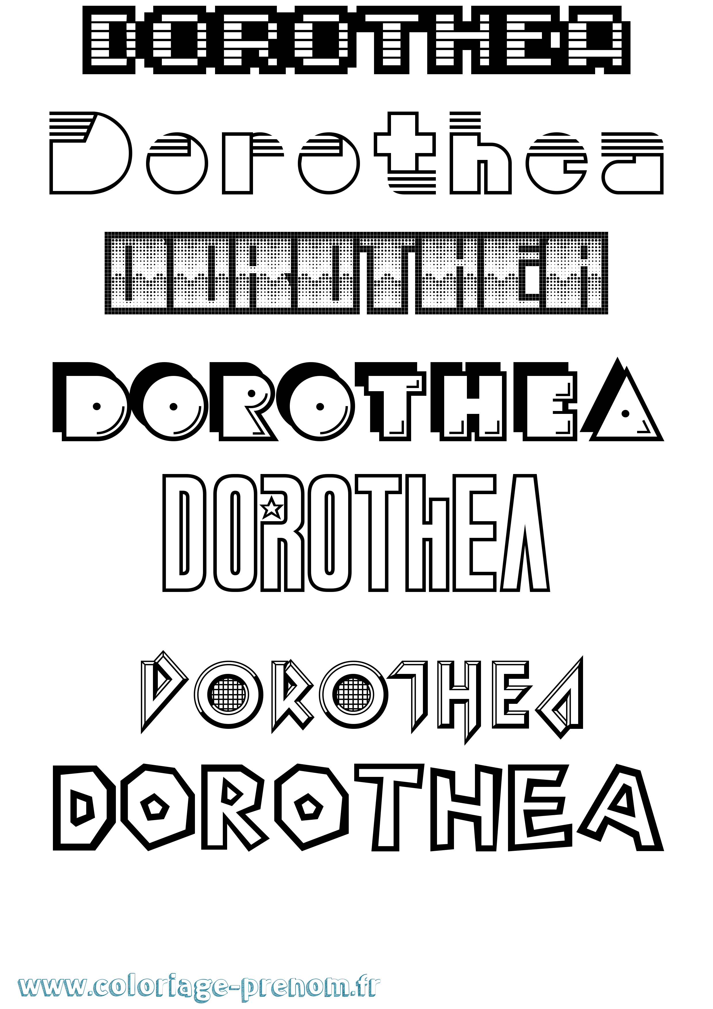 Coloriage Dorothea Jeux Vidéos Coloriage prénom Dorothea Jeux Vidéos