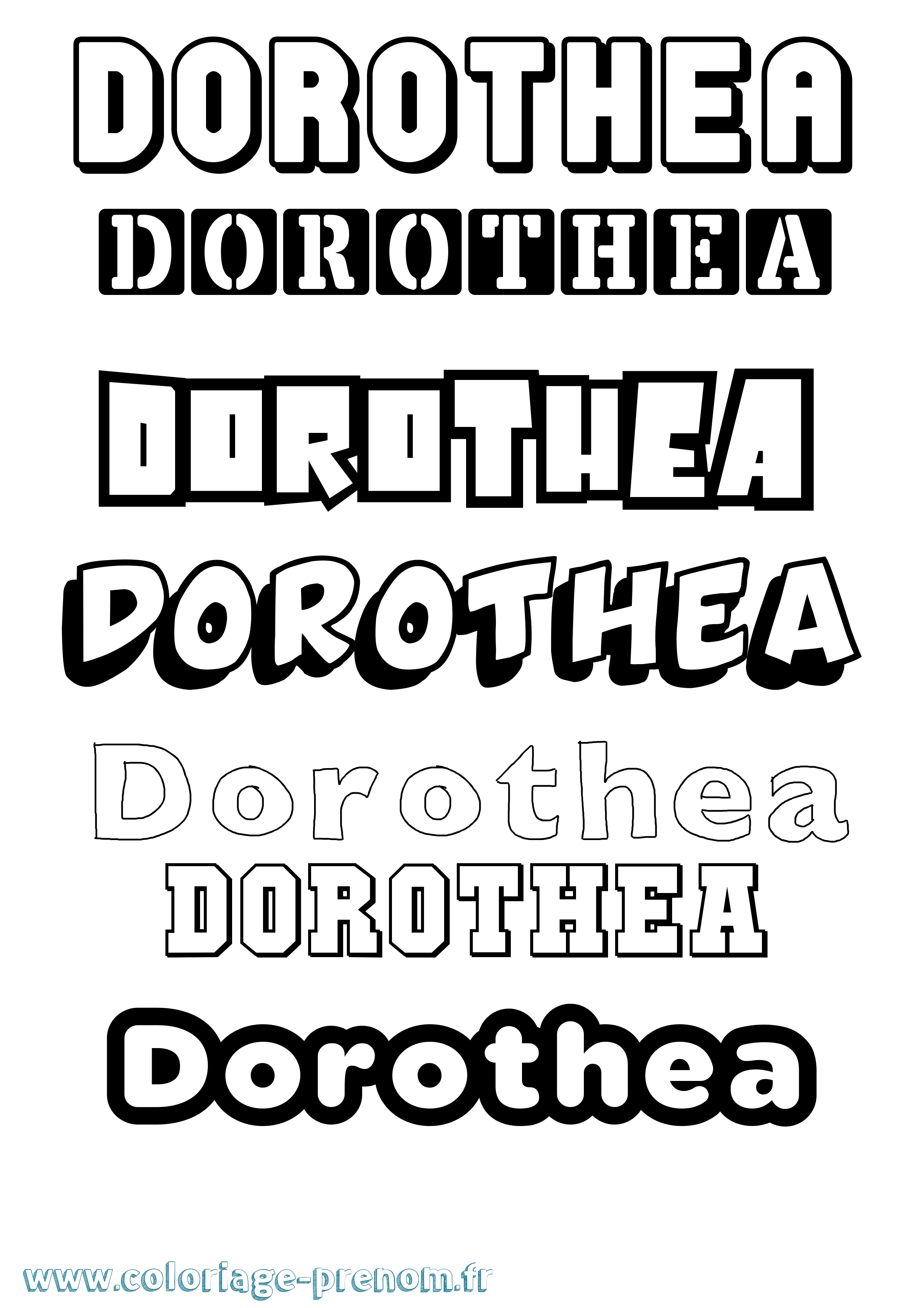 Coloriage Dorothea Simple Coloriage prénom Dorothea Simple