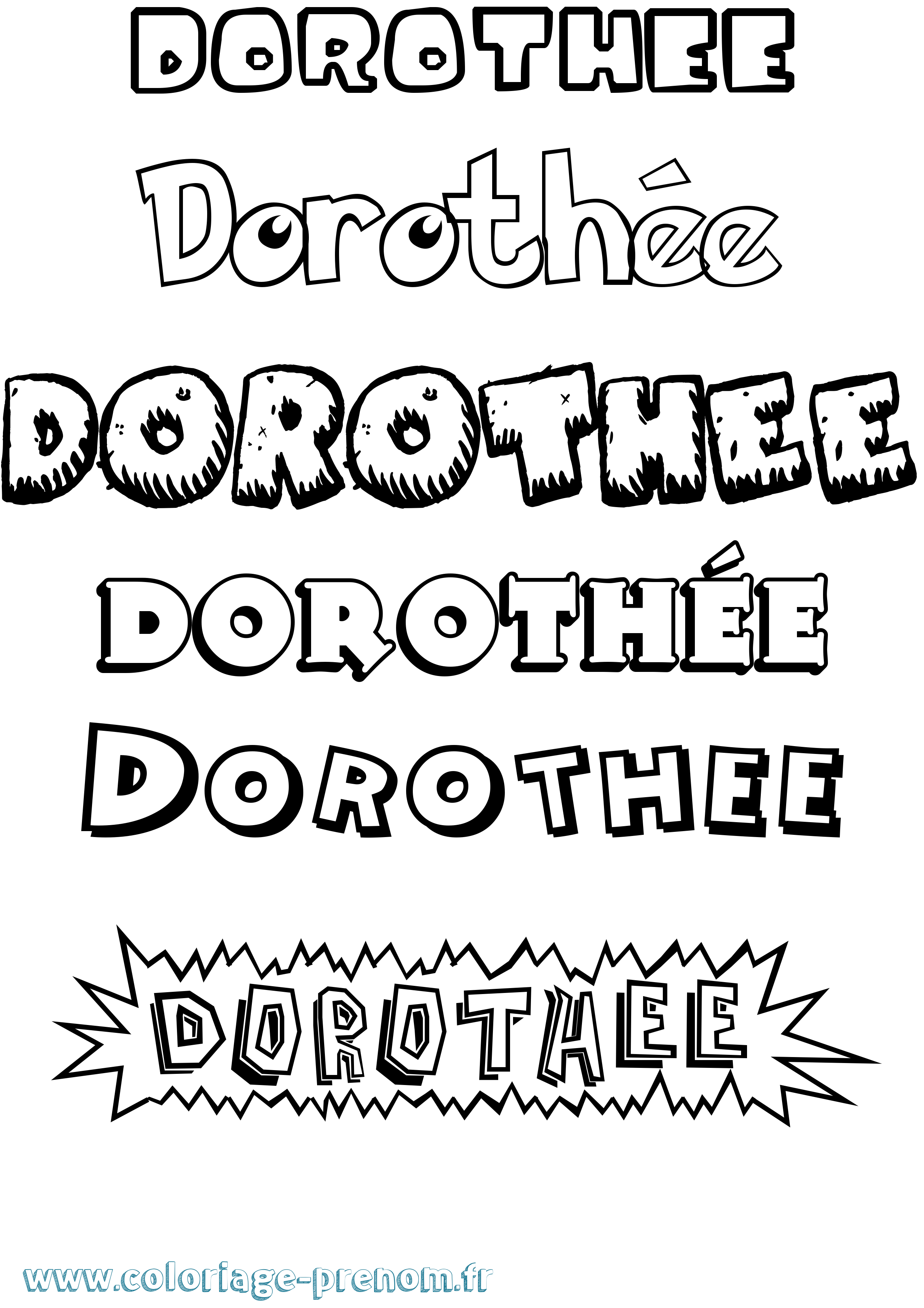 Coloriage Dorothée Dessin Animé Coloriage prénom Dorothée Dessin Animé